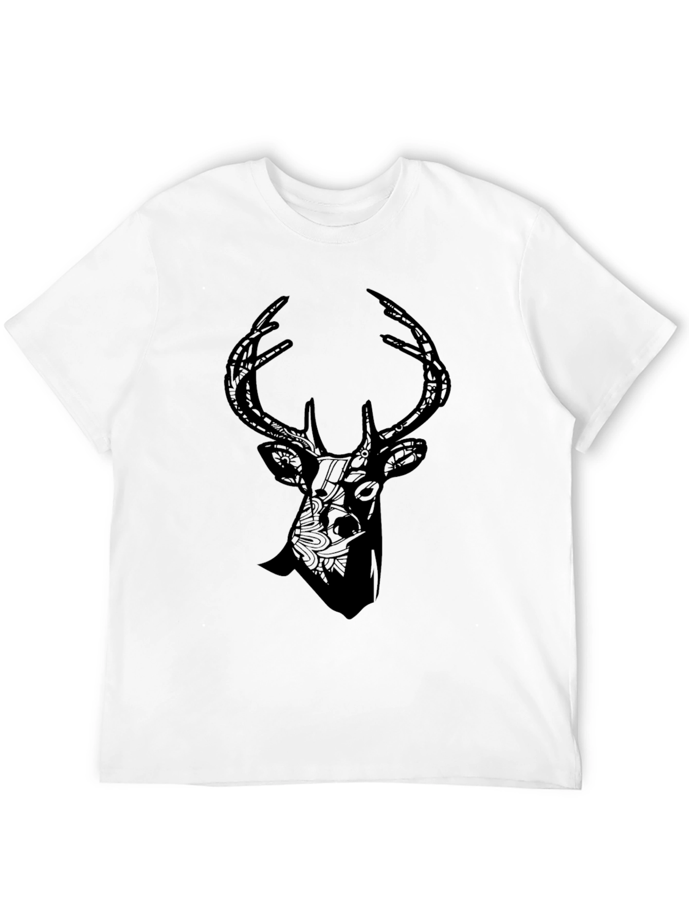 Black Deer Graphic Print Tee - Stylish Black T-Shirt view 12