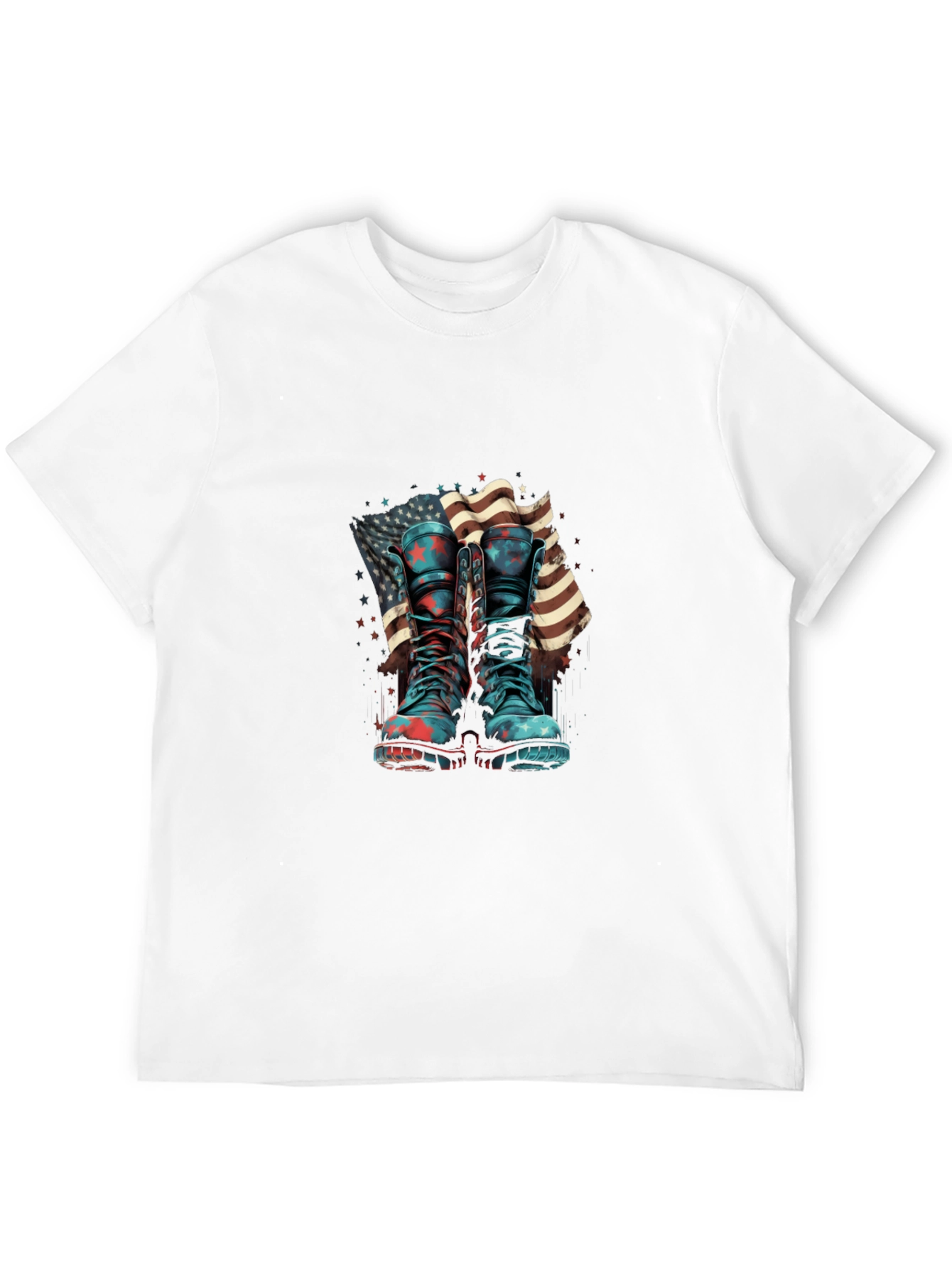 Patriotic Boots & Flag Graphic T-Shirt - 12
