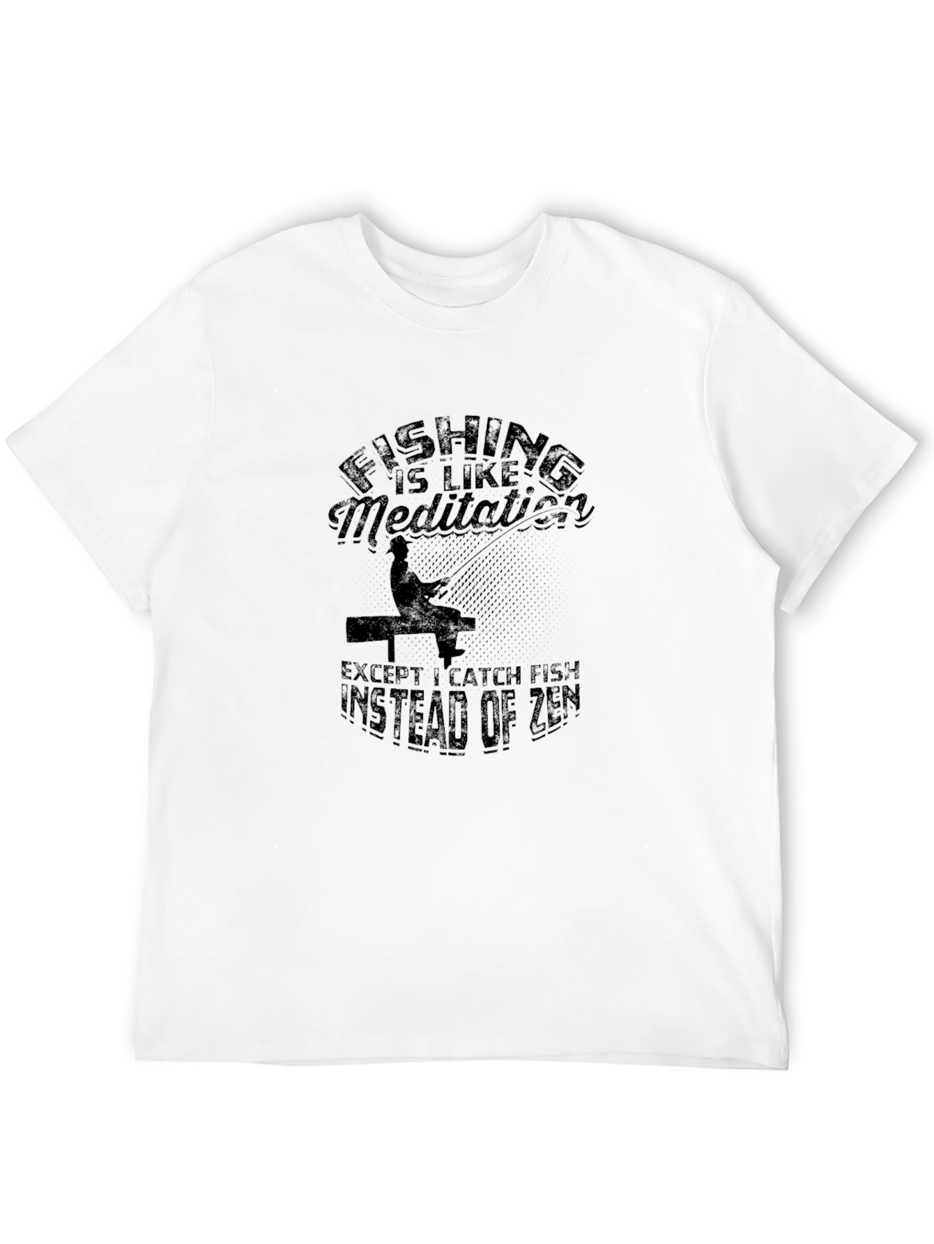 Black Fishing Meditation Graphic Tee - Black view 12