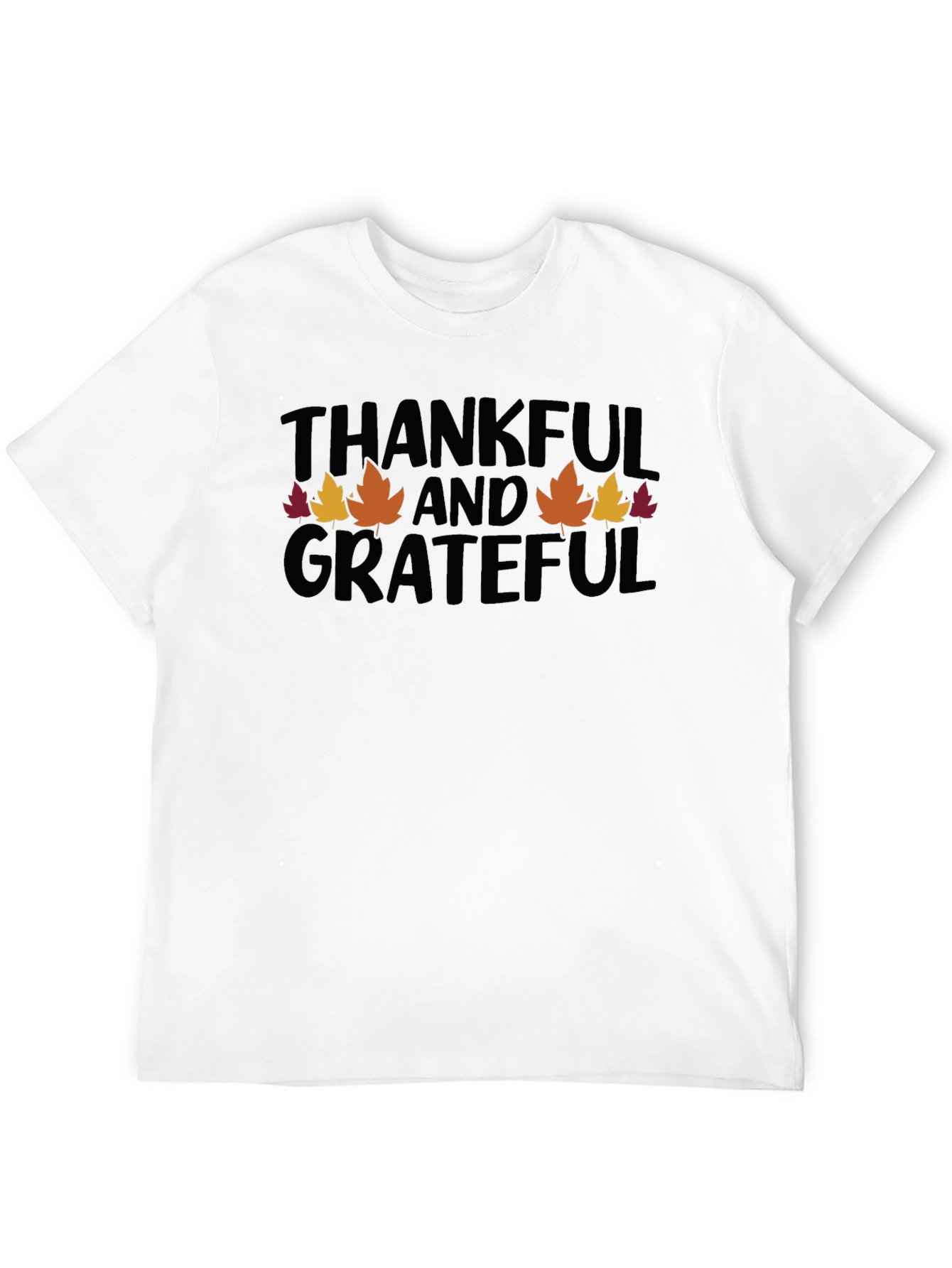 Black Thankful & Grateful Thanksgiving T-Shirt Fall view 12