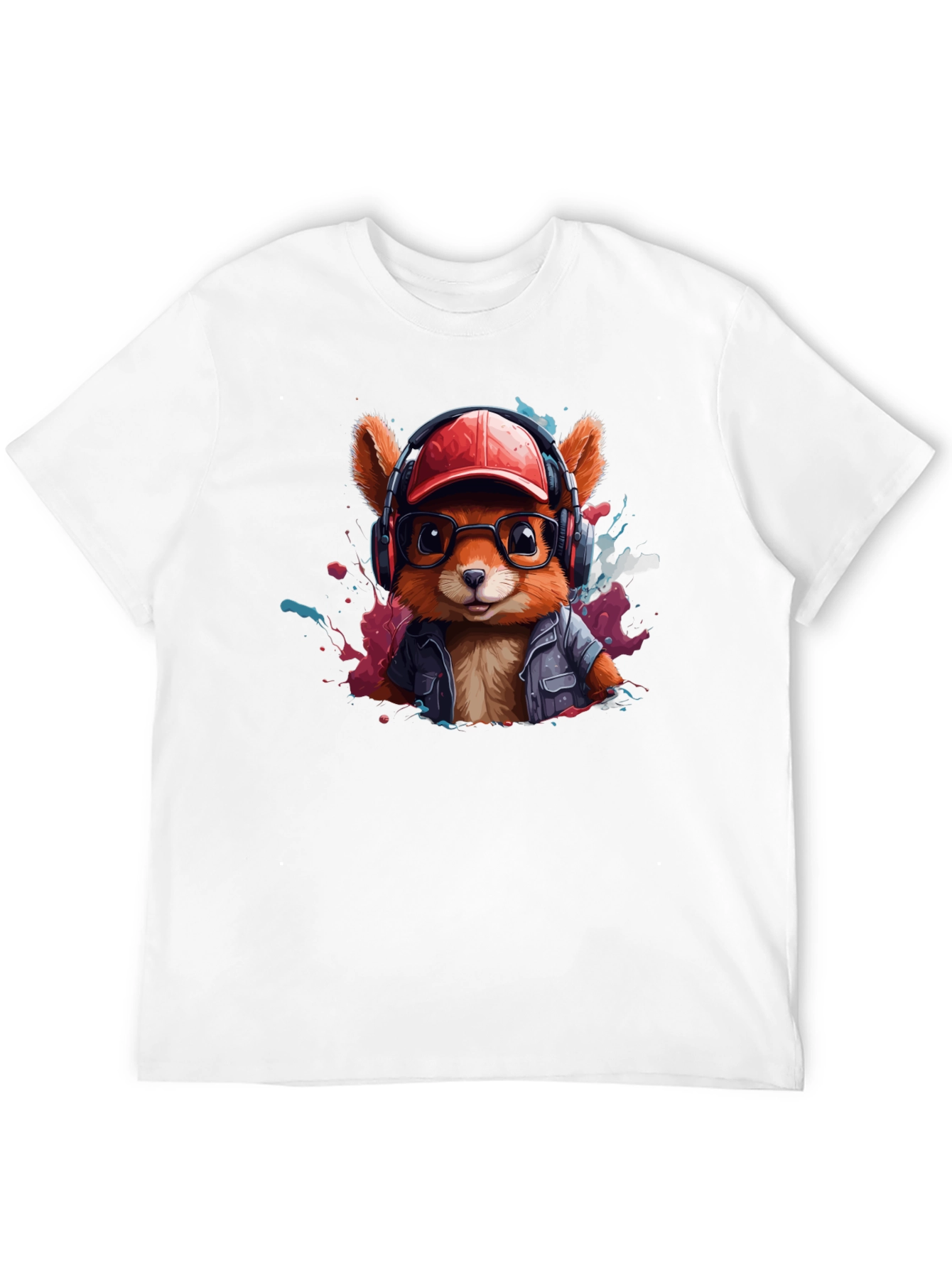 Black Stylish Squirrel Graphic T-Shirt - Trendy Urban Design view 12