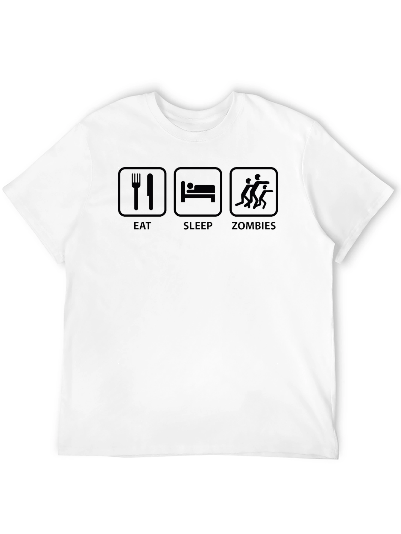 Black Eat Sleep Zombies T-Shirt - Black Graphic Tee view 12