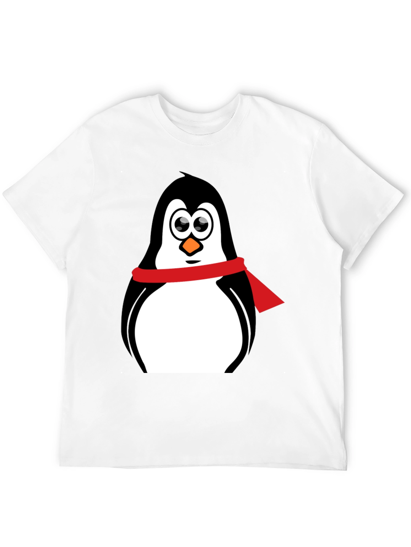 Black Penguin Graphic Tee - Cartoon Penguin with Scarf view 12