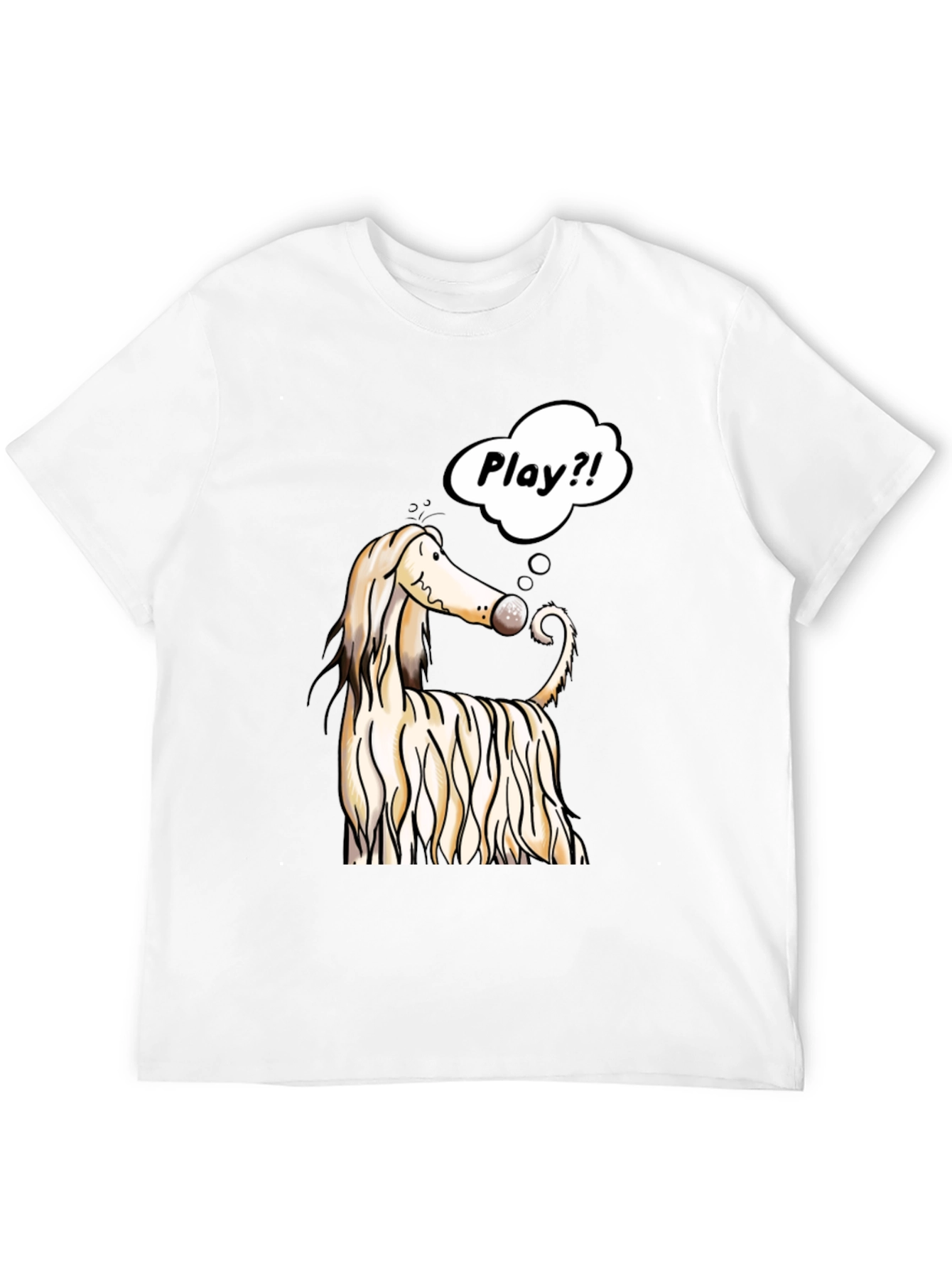 Black Dog Cartoon Play T-Shirt - Black Cotton Tee view 12