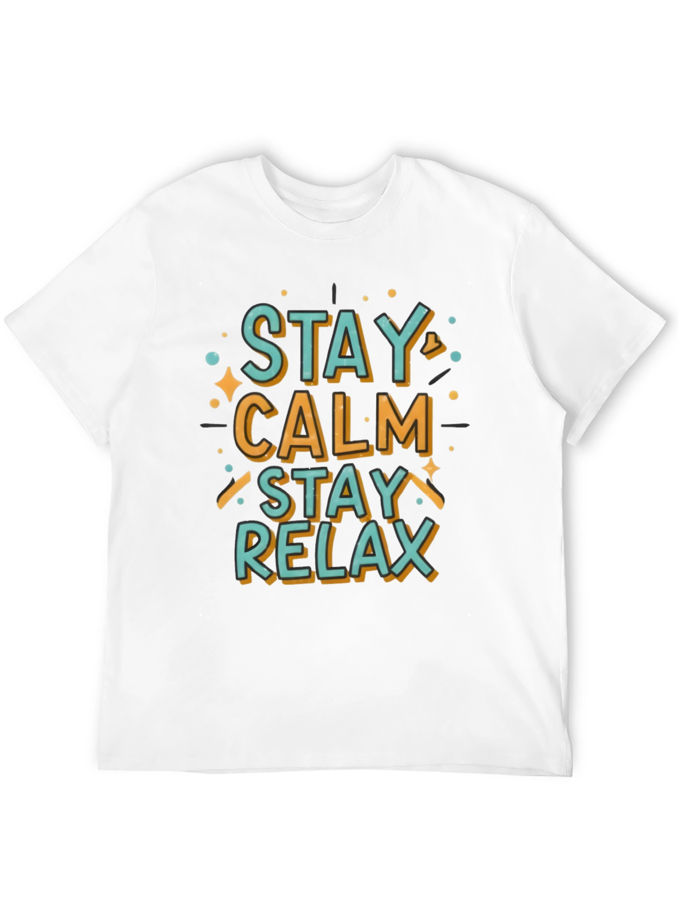 Black Stay Calm Relax Graphic Tee - Casual Comfort view 12