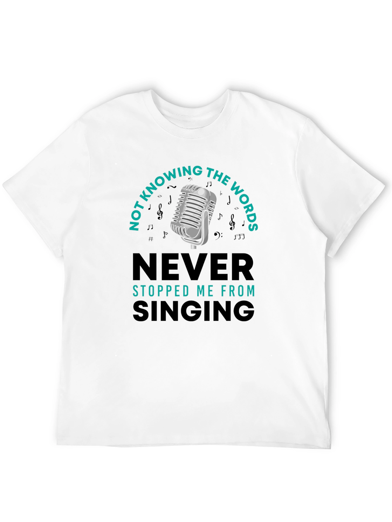 Black Funny Singing T-Shirt - Not Knowing the Words view 12