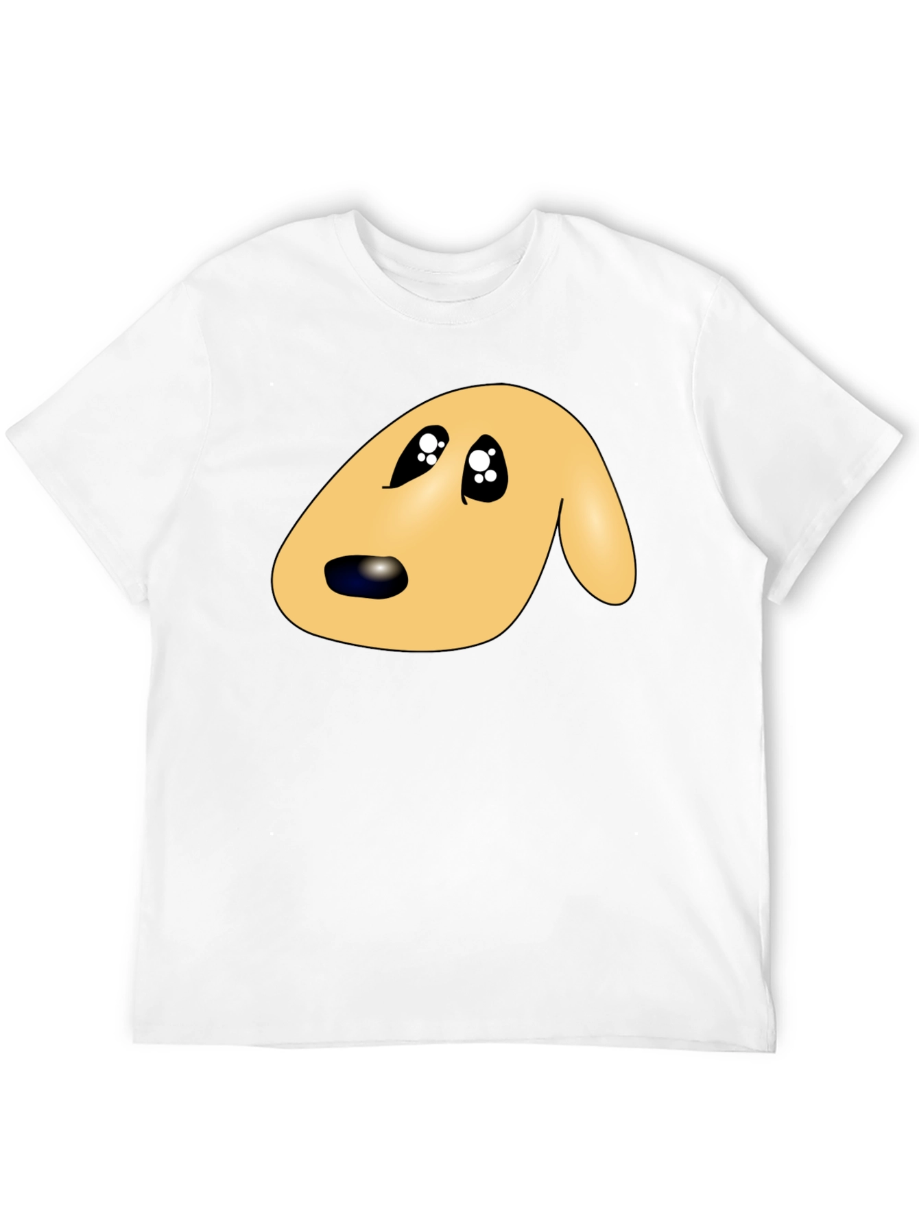 Black Cute Cartoon Dog Face Black T-Shirt view 12