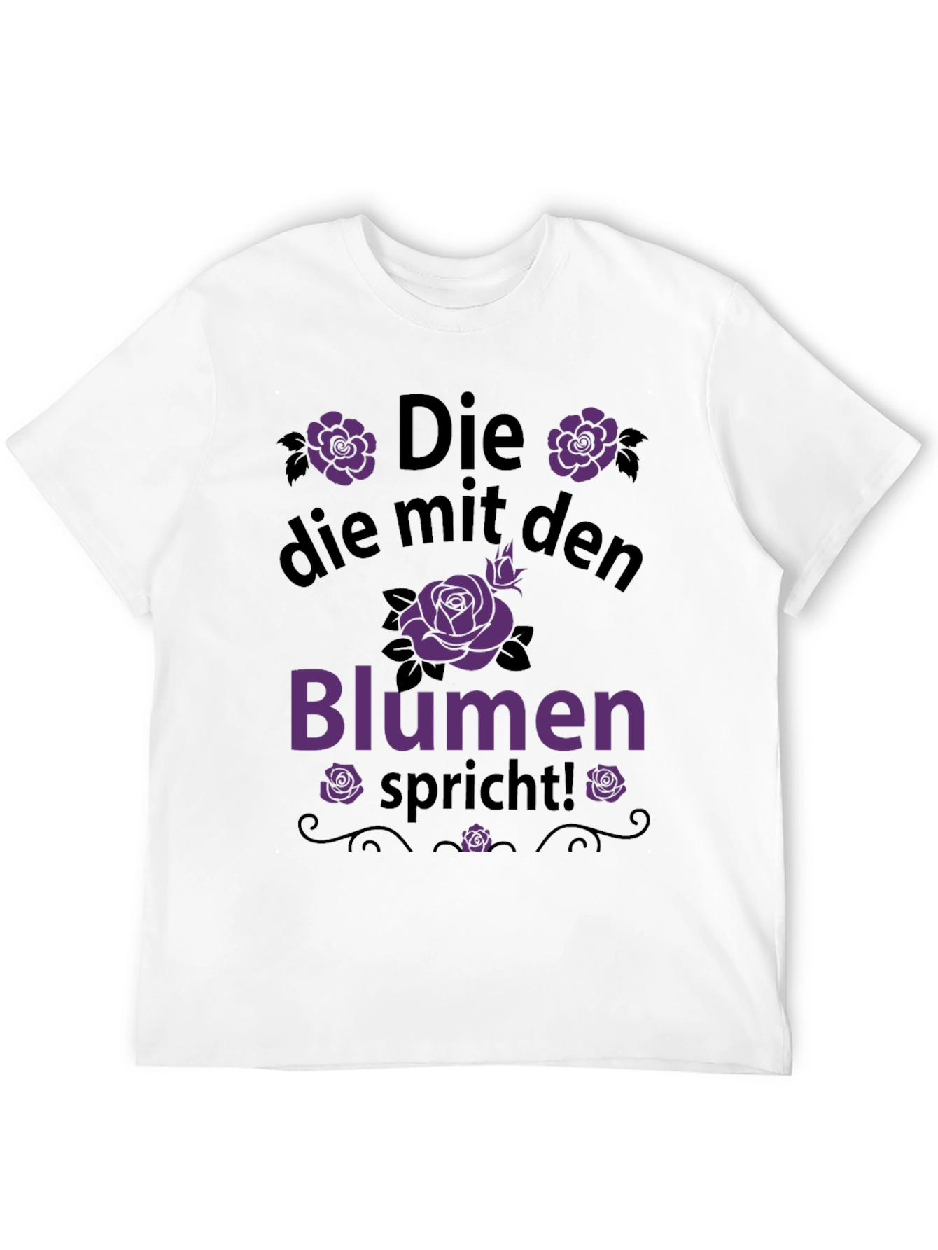 Black Die mit den Blumen Spricht T-Shirt view 12