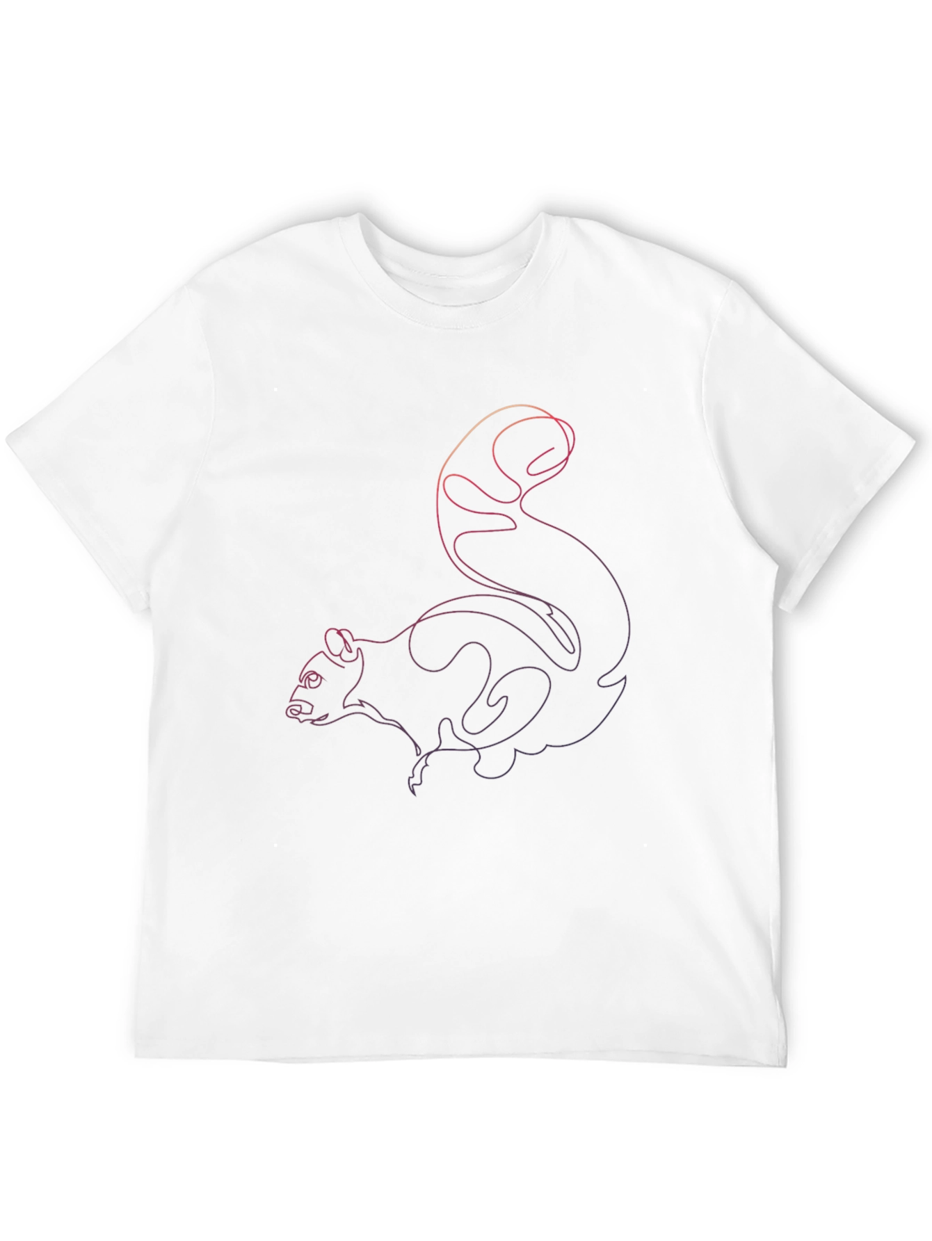 Black Squirrel Line Art Graphic Tee - Black Unisex T-Shirt view 12
