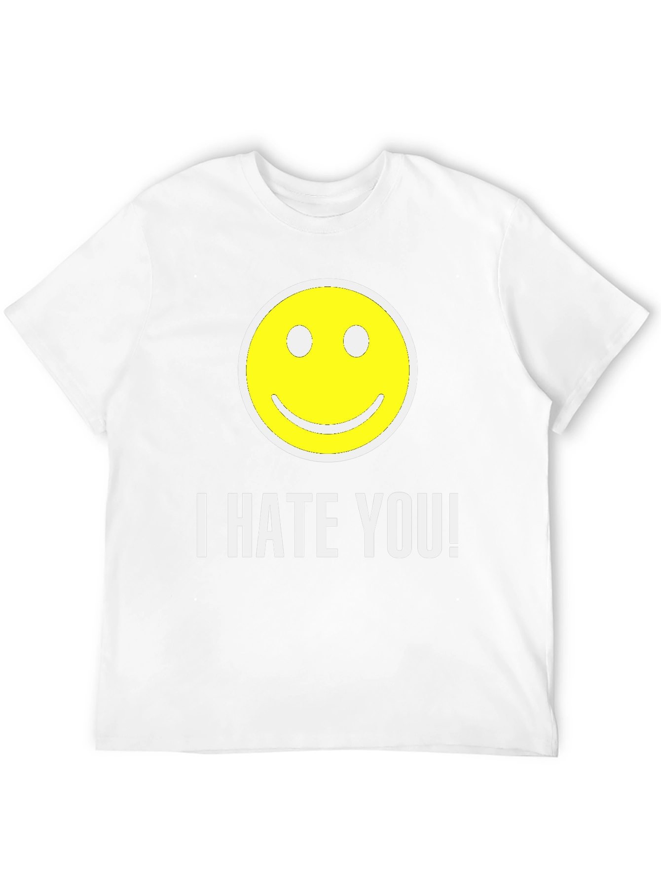 Black I HATE YOU! Smiley Face Graphic T-Shirt view 12