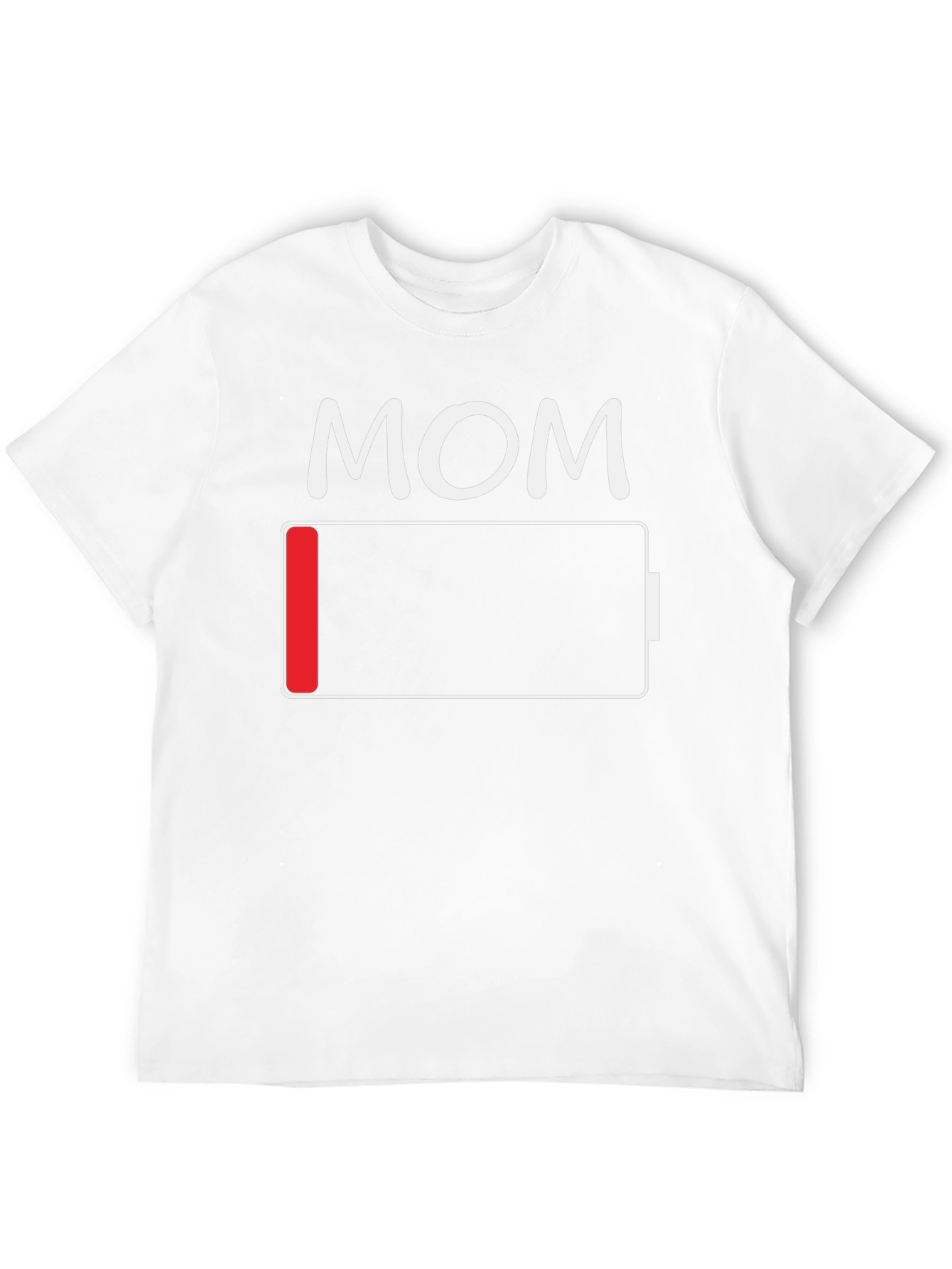 Black Mom Low Battery Funny T-Shirt view 12