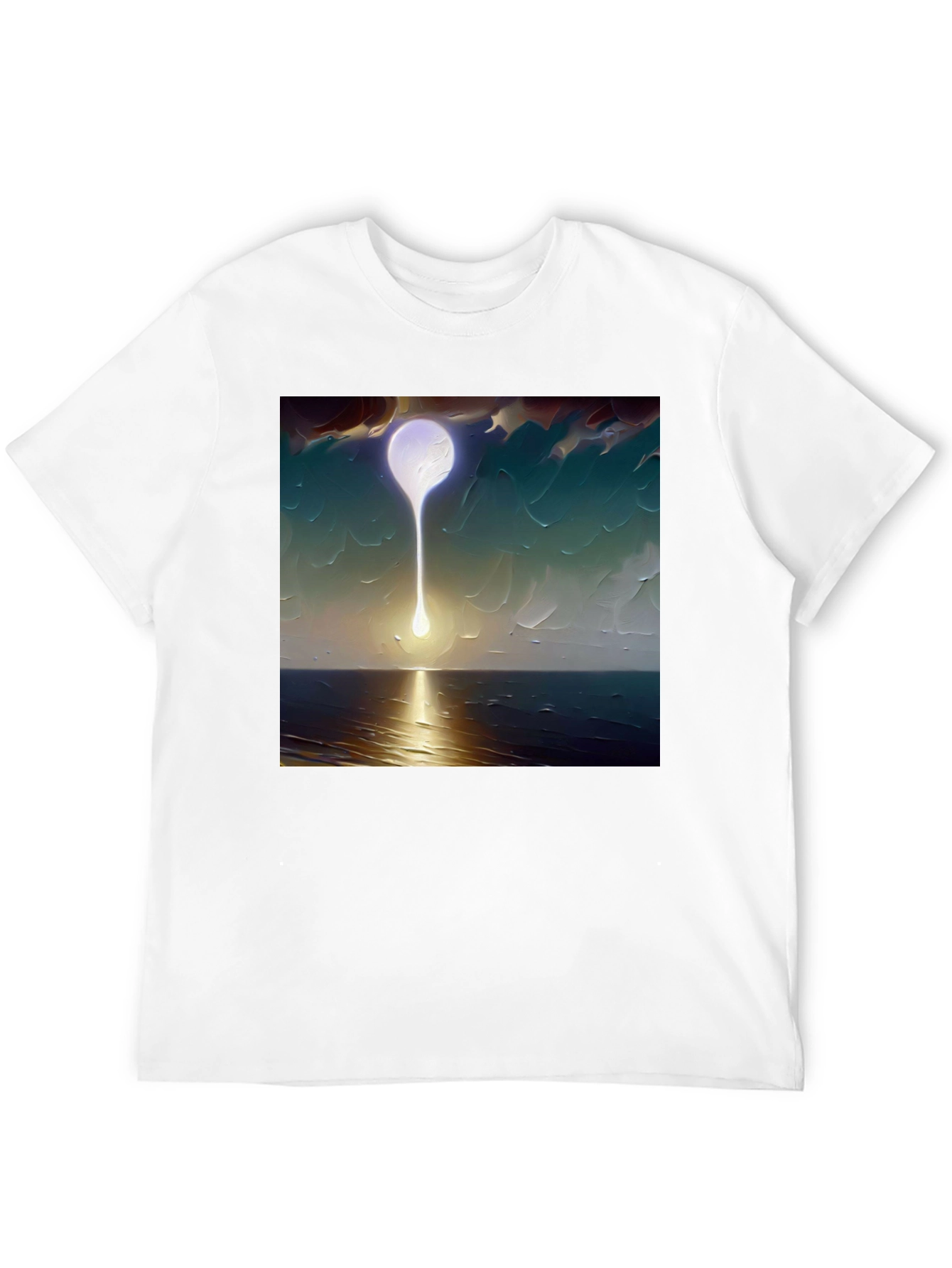 Black Abstract Moon T-Shirt - Artistic Graphic Tee view 12