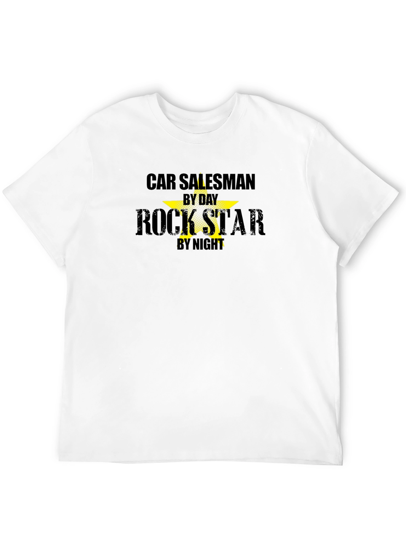 Black Car Salesman Rockstar T-Shirt: Day & Night view 12