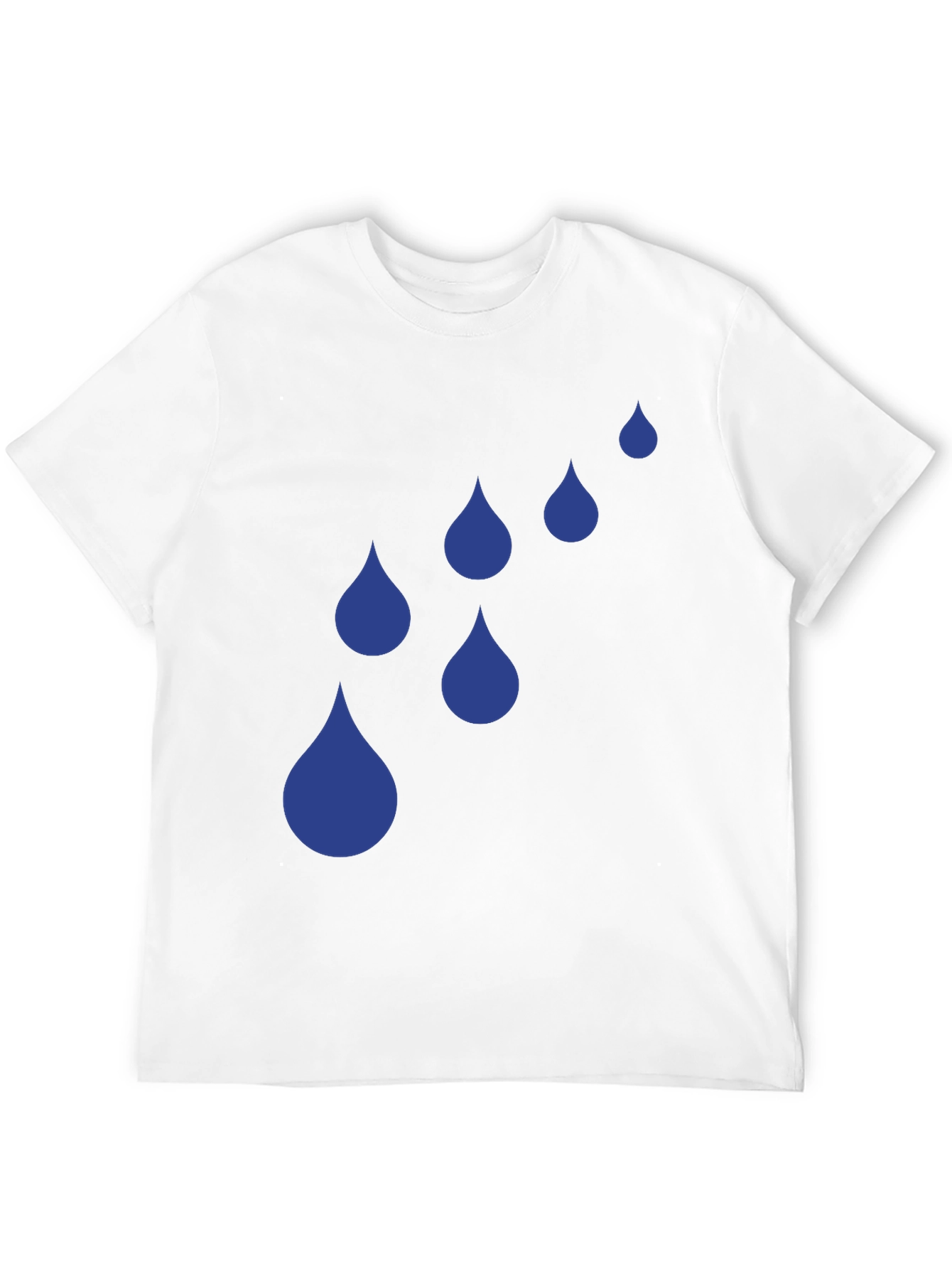 Black Blue Raindrop Graphic T-Shirt - Casual Style view 12