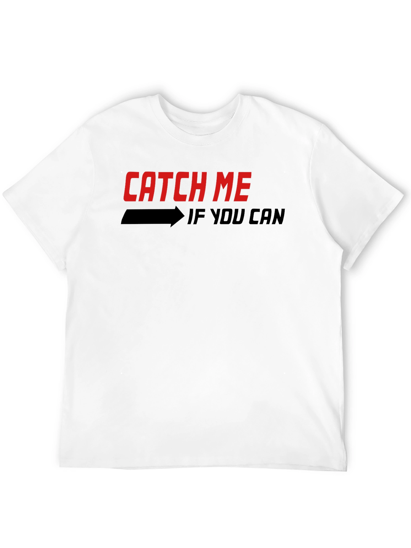 Black Catch Me If You Can Graphic Tee - Stylish Black T-Shirt view 12