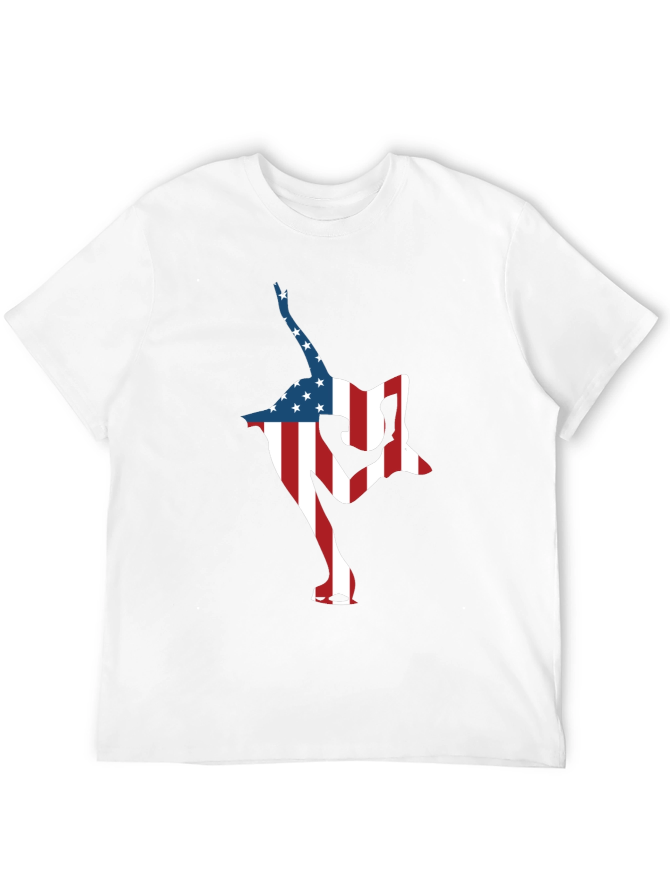 Black USA Flag Gymnast Black T-Shirt view 12