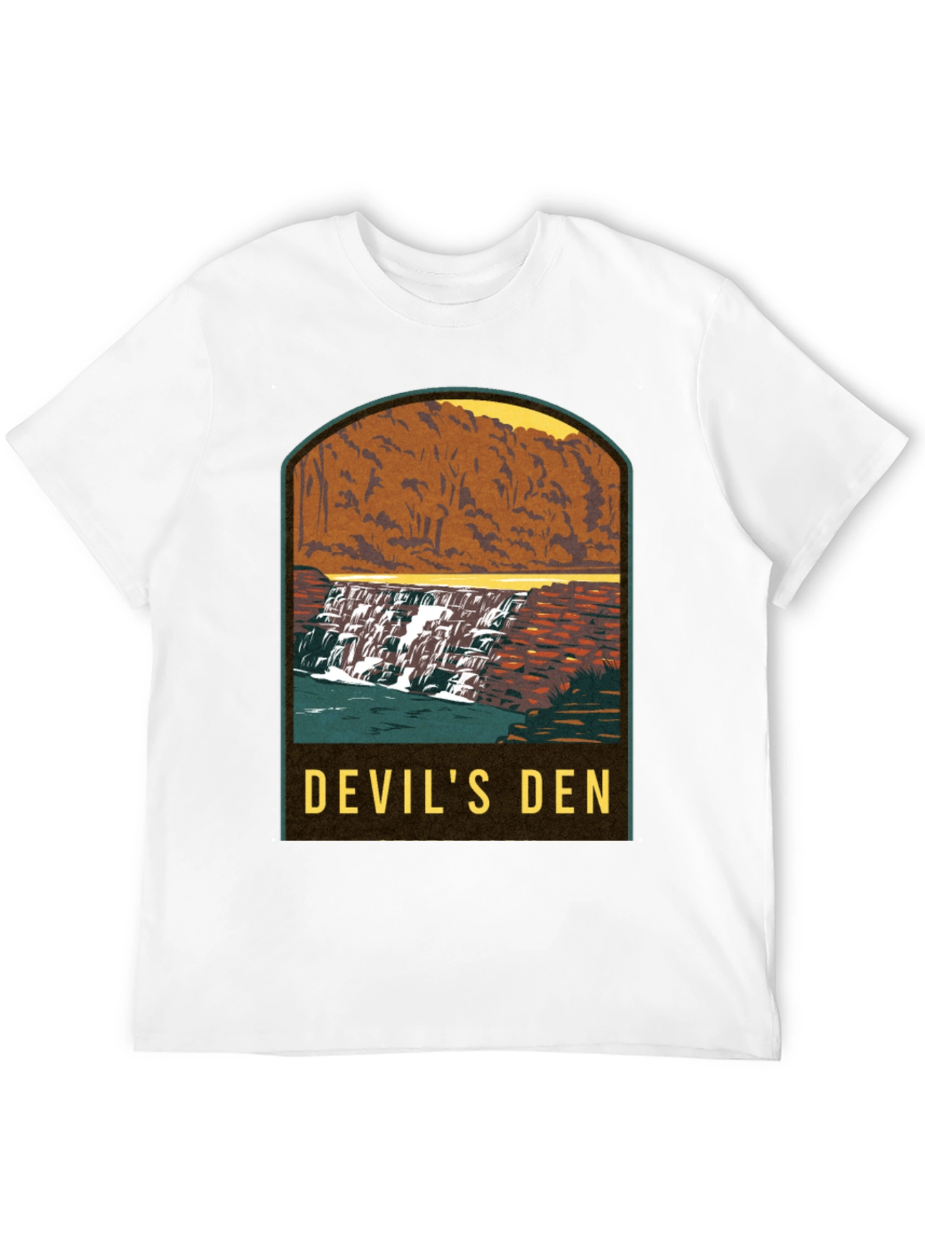 Black Devil's Den Waterfall Graphic Tee - Black view 12
