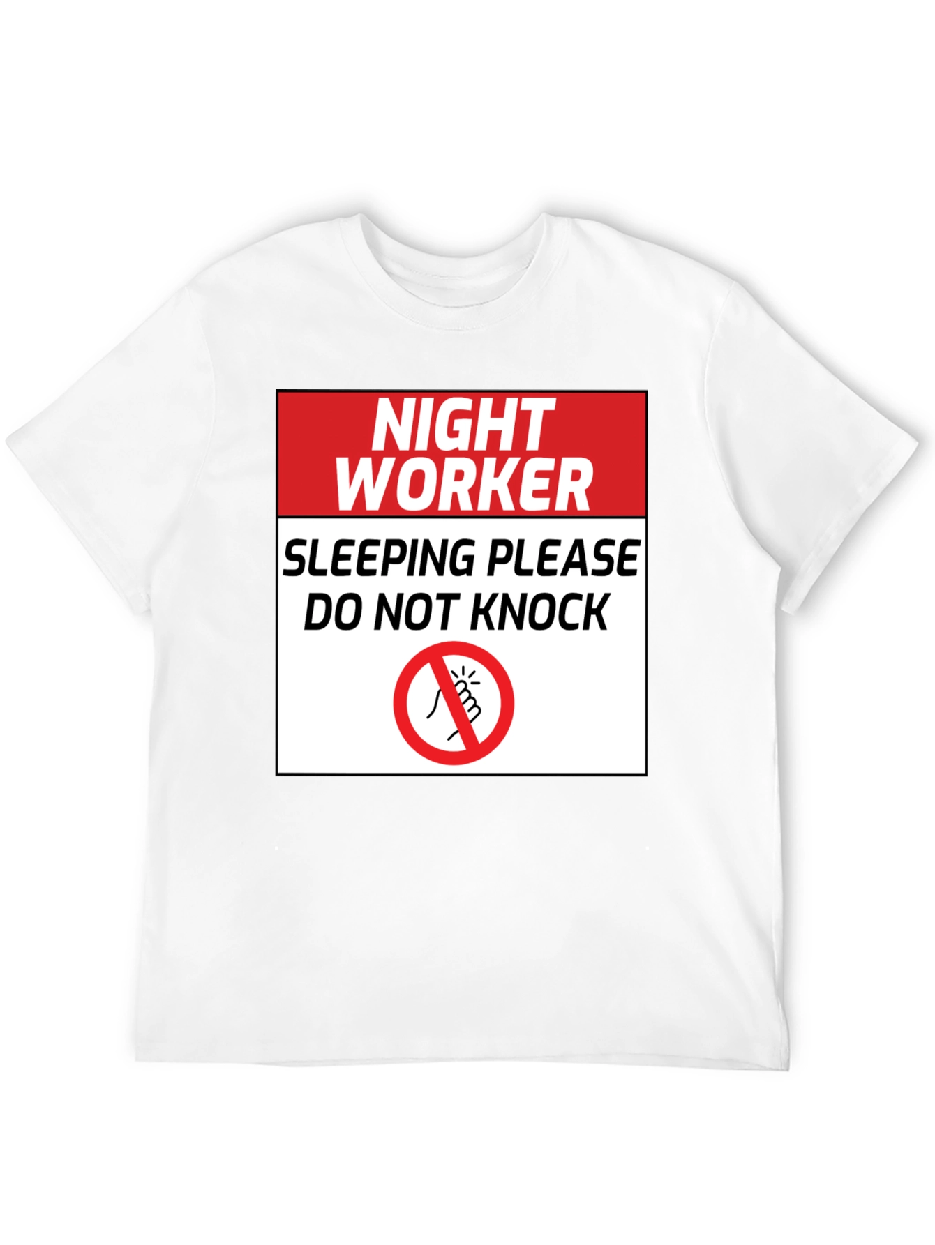 Black Night Worker Sleeping - Do Not Knock Graphic Tee view 12
