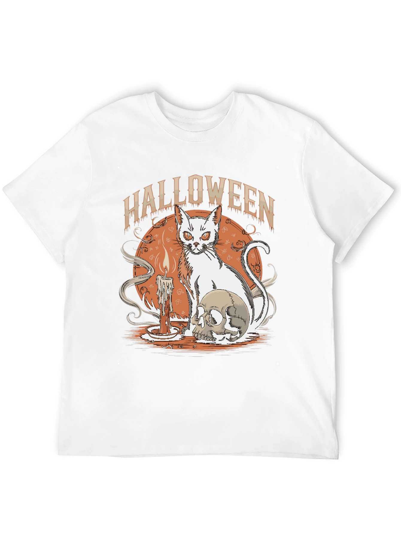 Black Halloween Cat & Skull Graphic Tee view 12