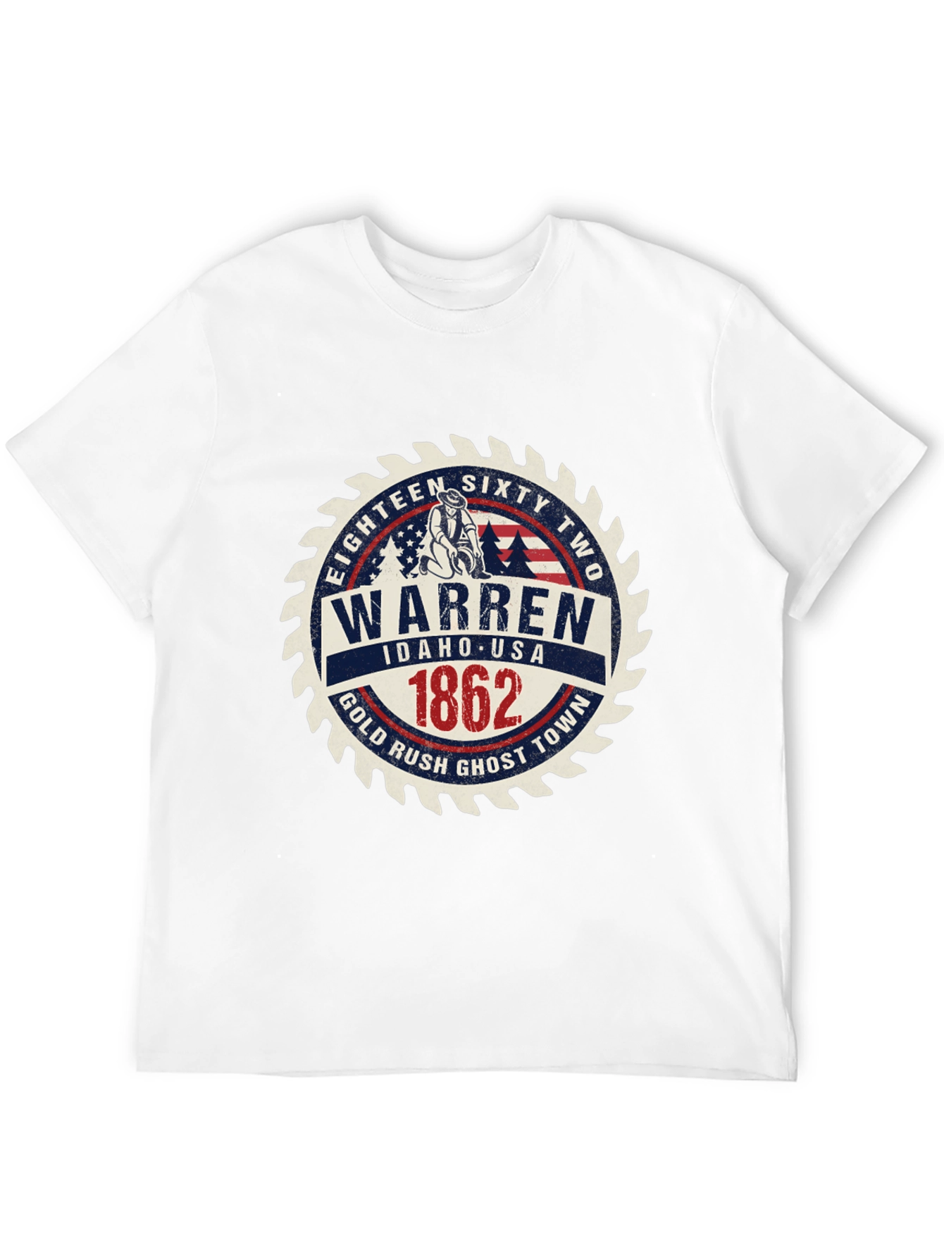 Black Warren Idaho 1862 Gold Rush Black T-Shirt view 12