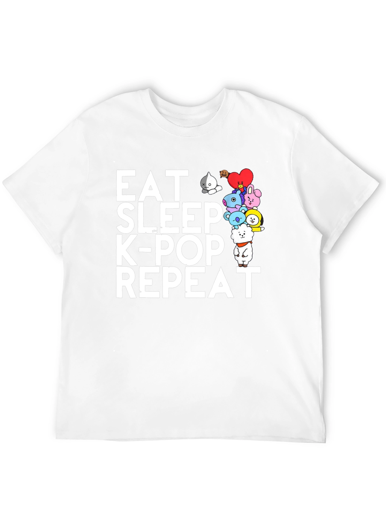 Black Eat Sleep K-Pop Repeat Black Graphic Tee view 12