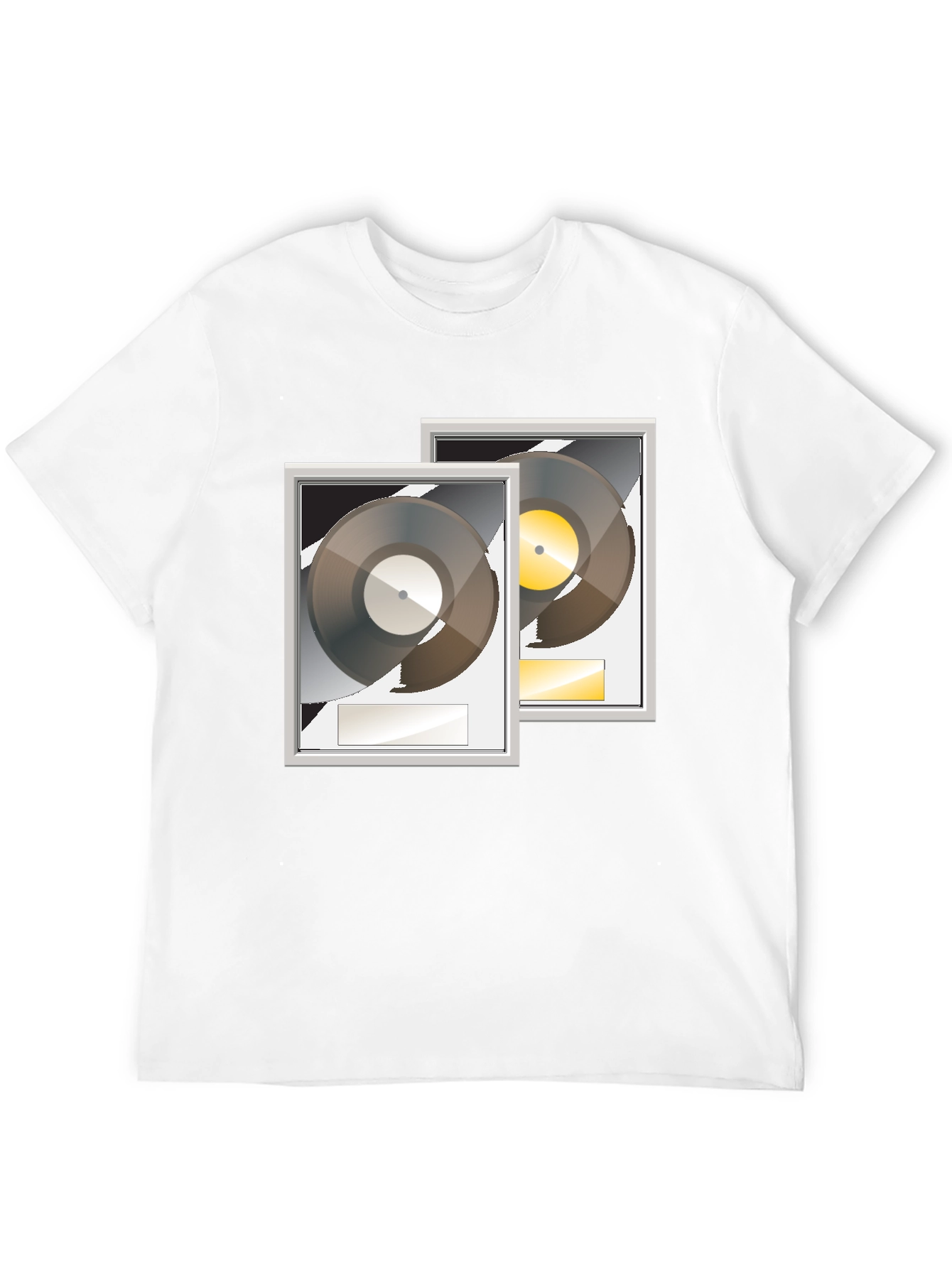 Black Black T-Shirt with Gold and Platinum Record Graphic view 12