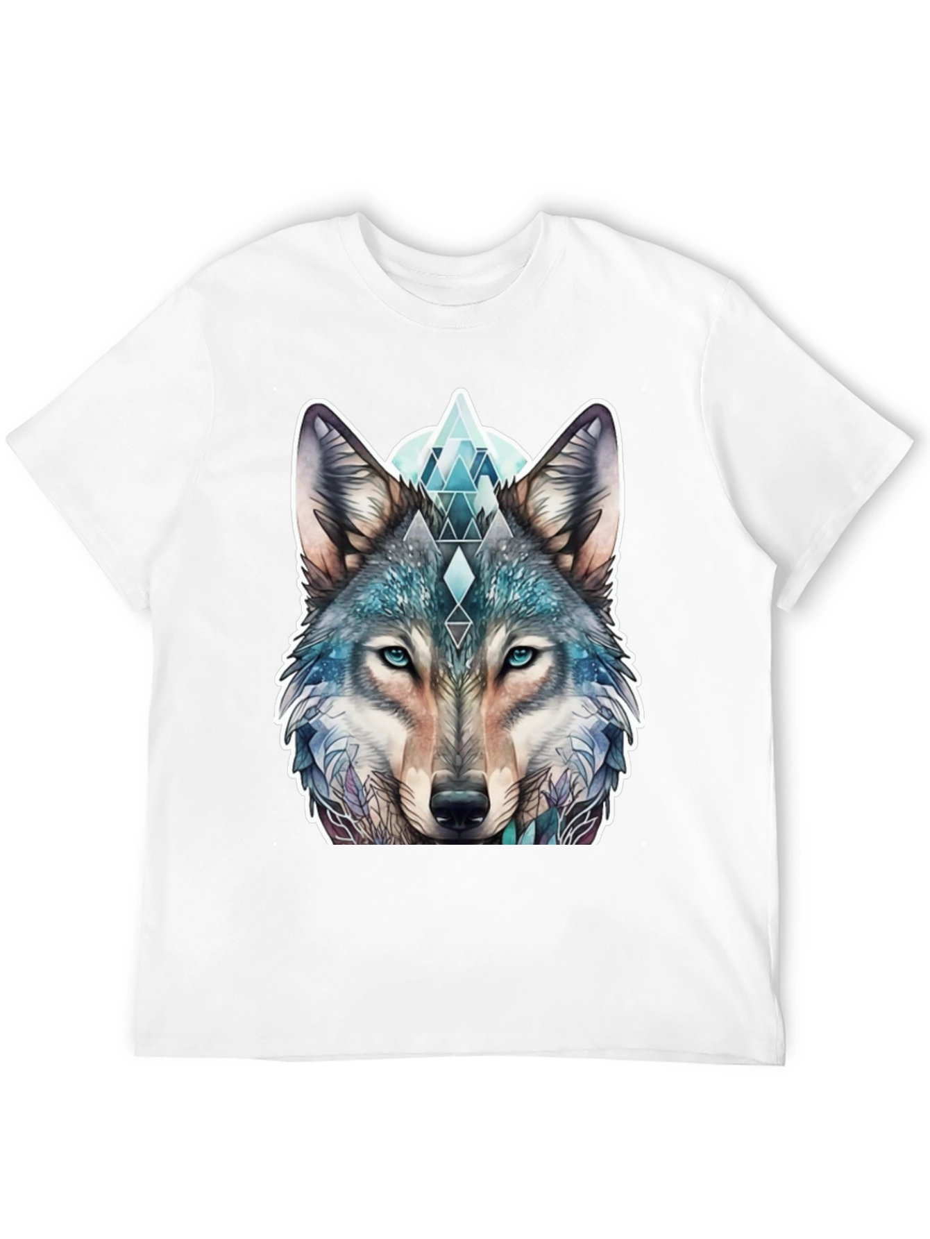 Black Geometric Wolf Graphic Tee - Stylish Animal Print Shirt view 12
