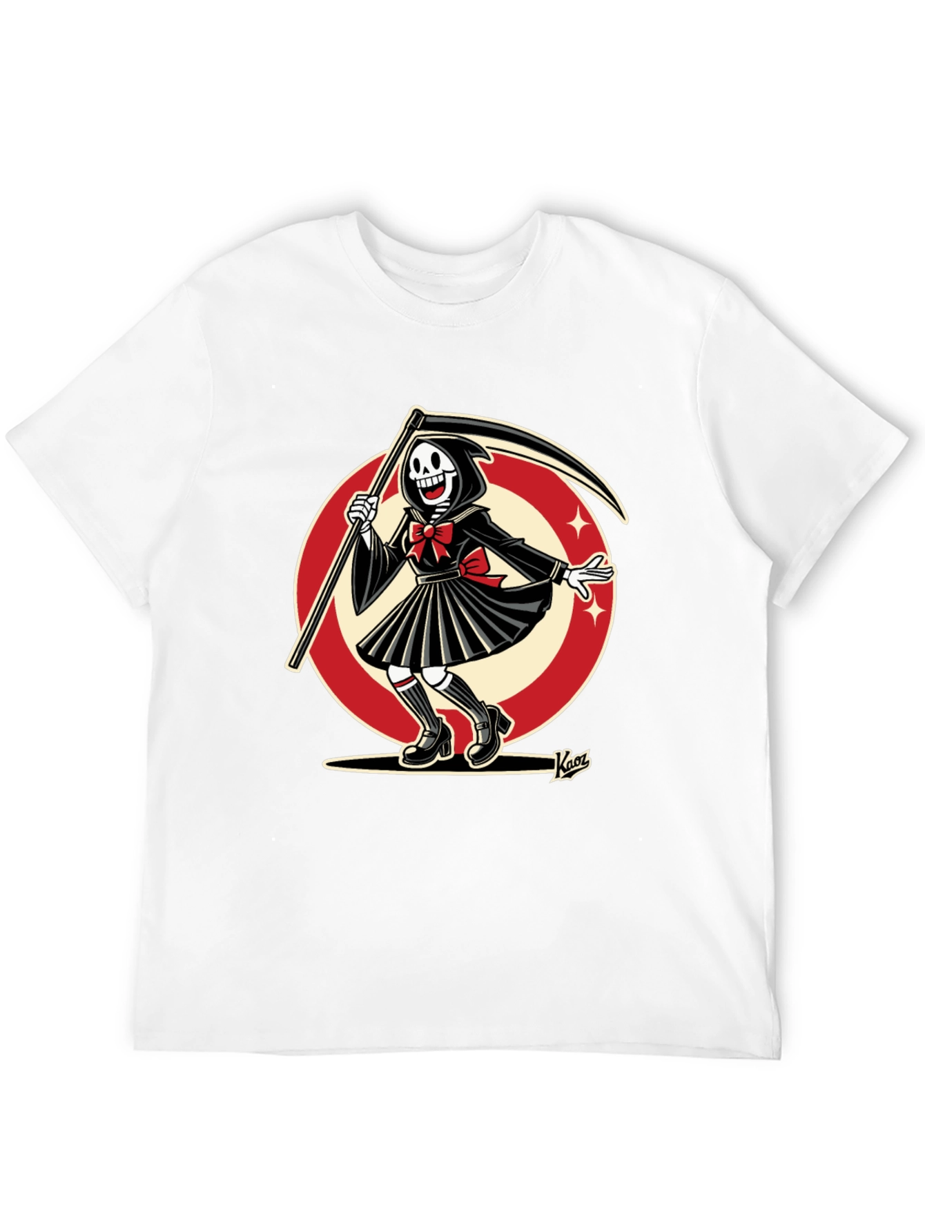Black Grim Reaper T-Shirt - Anime Style view 12