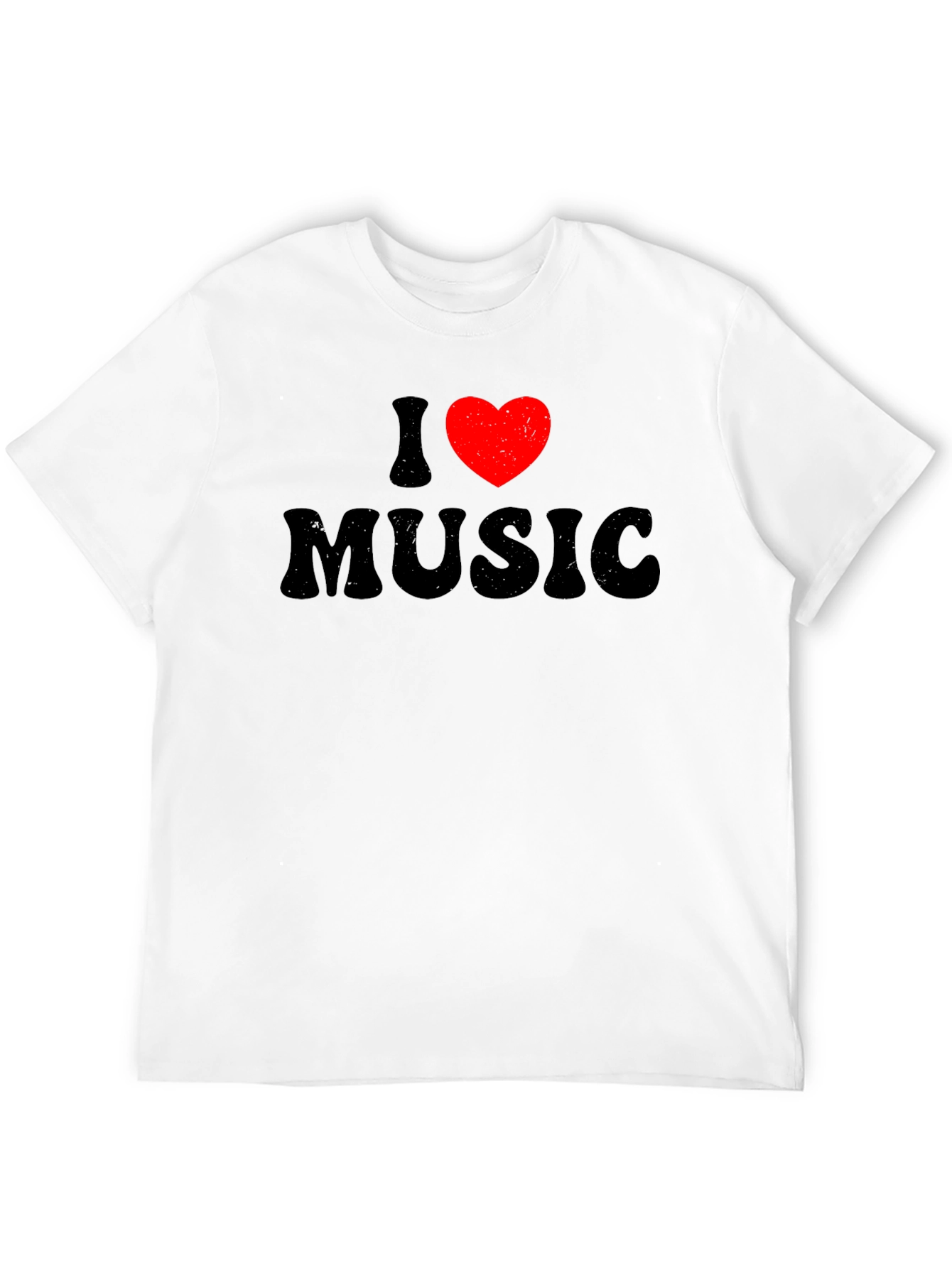 Black I Love Music Graphic Tee - Black Cotton Blend T-Shirt view 12