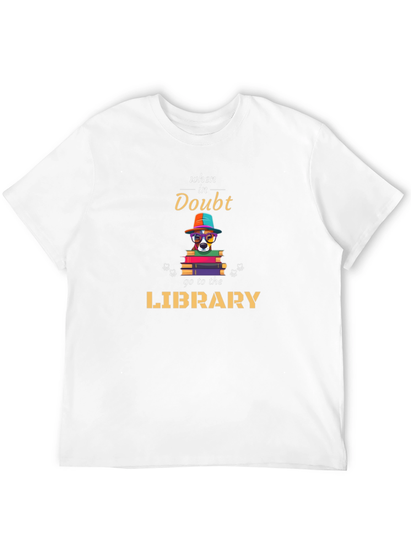 Black When In Doubt Go To The Library T-Shirt view 12