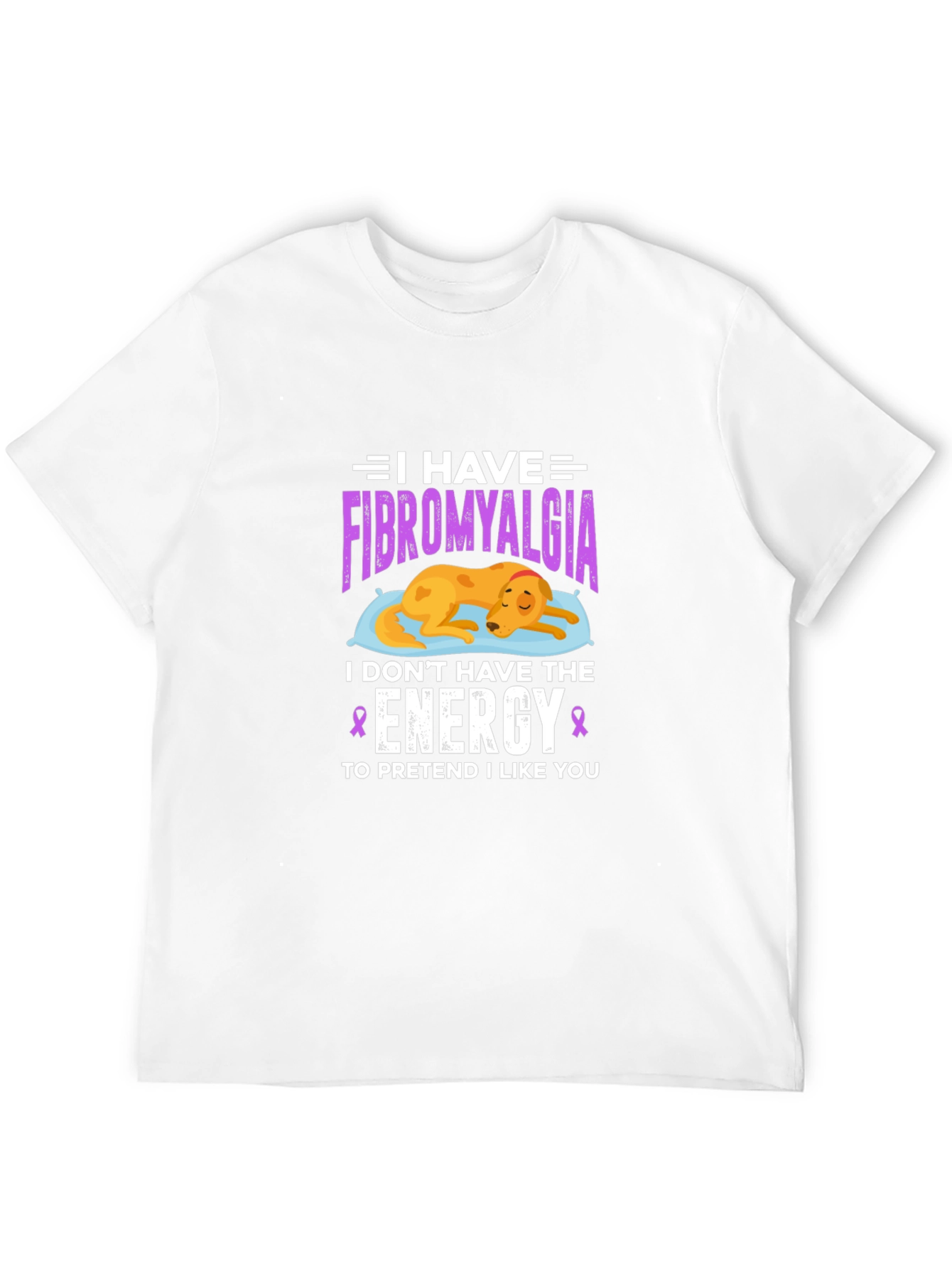 Black Fibromyalgia Awareness T-Shirt: Dog Design view 12