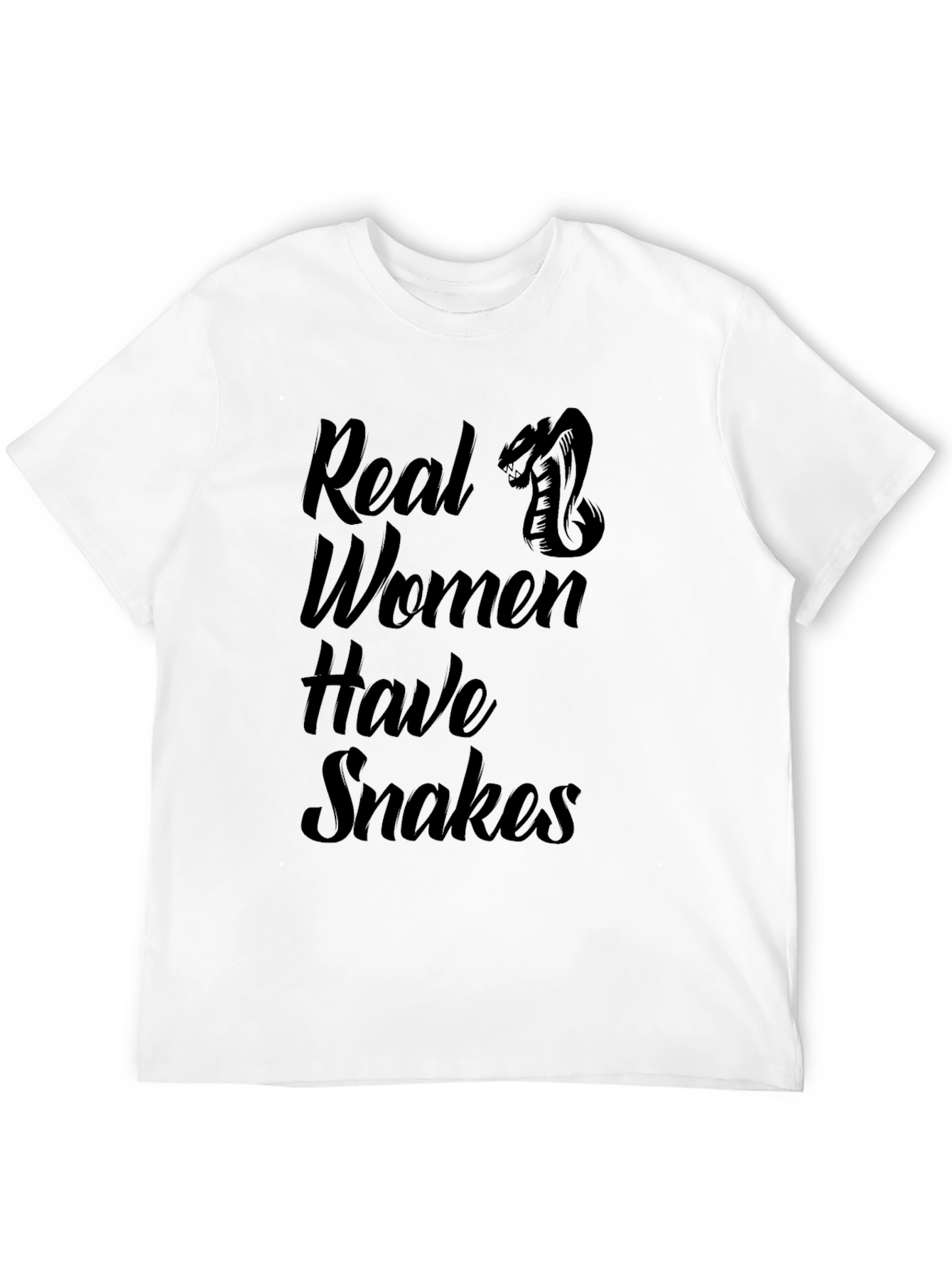 Black Real Women Have Snakes Graphic Tee - Black T-Shirt view 12
