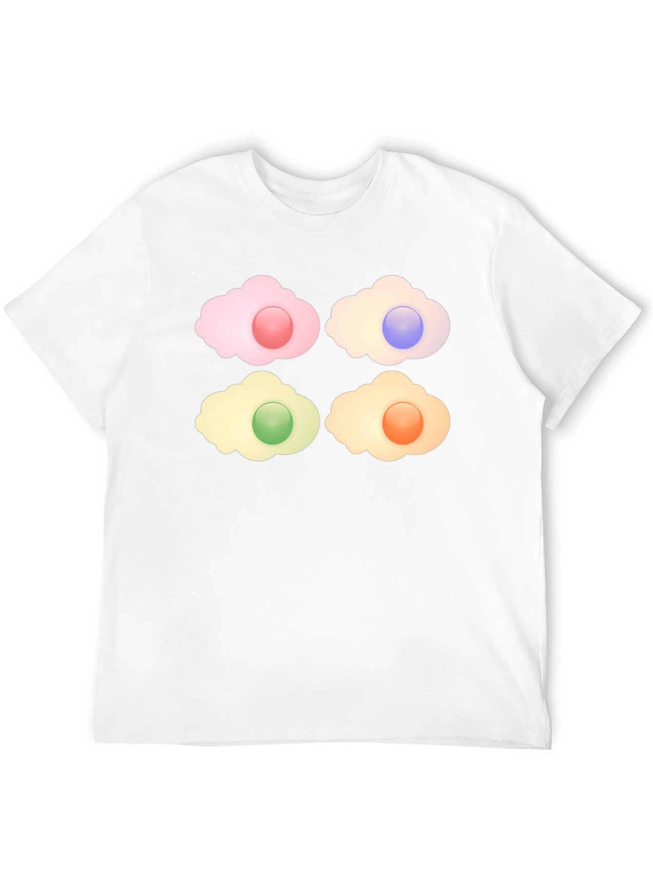 Black Colorful Sunny Side Up Eggs Graphic T-Shirt view 12