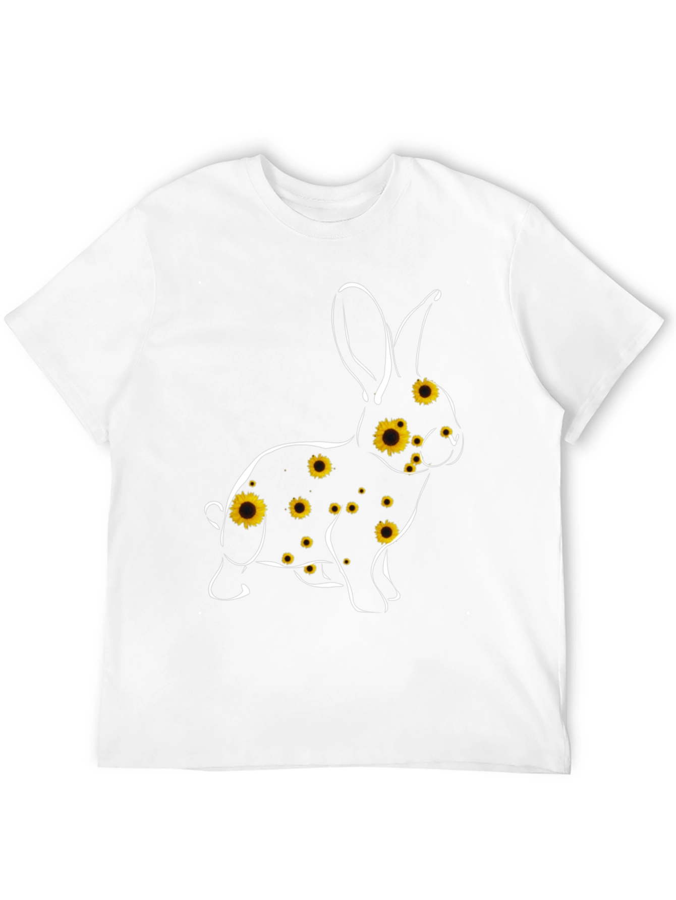 Black Sunflower Bunny Graphic Tee - Black Cotton Blend view 12