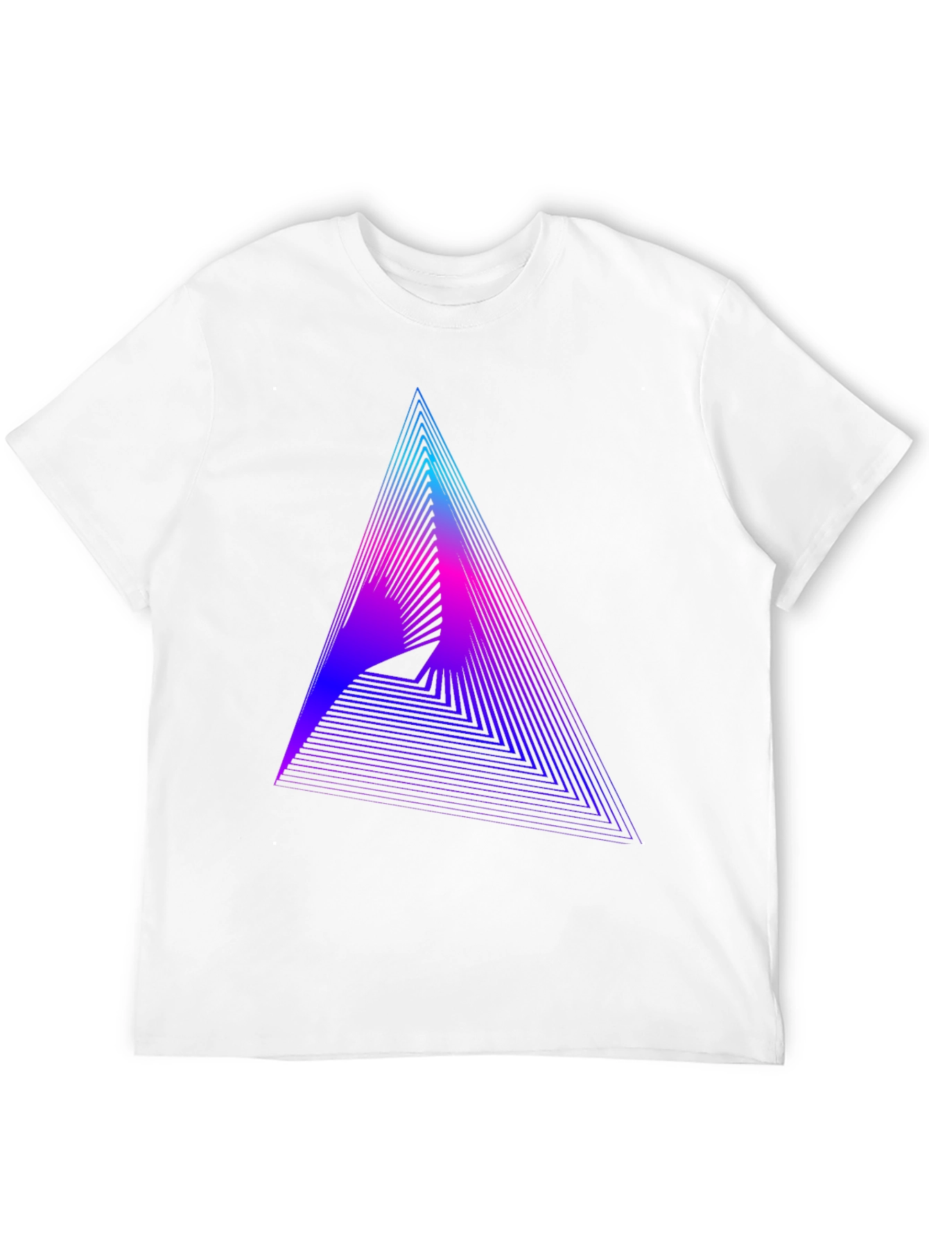 Black Geometric Gradient Triangle Tee - Modern Graphic T-Shirt view 12