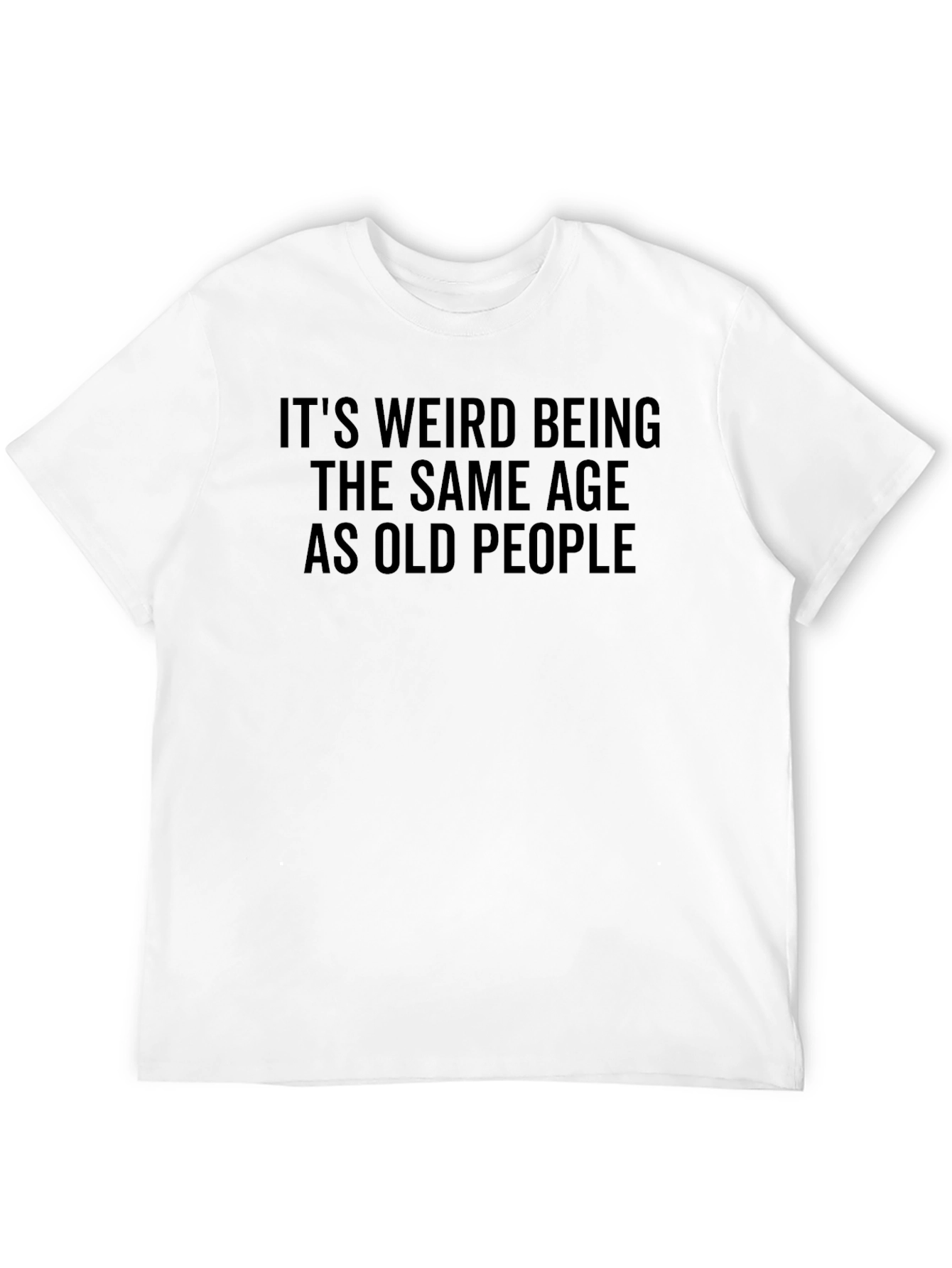Black Funny "Old People" Graphic Tee - Black Cotton T-Shirt view 12
