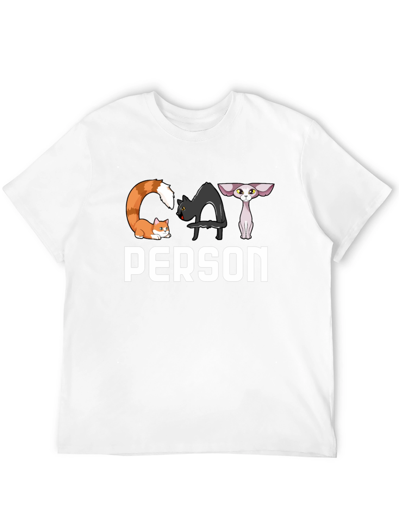 Black Cat Person T-Shirt - Novelty Design view 12