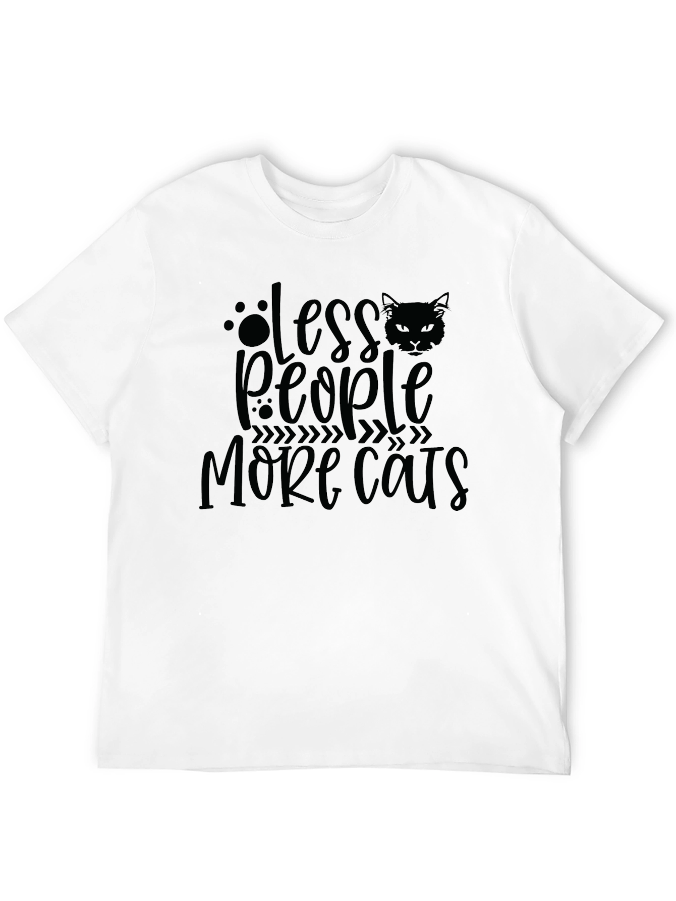 Black Less People More Cats Graphic Tee view 12