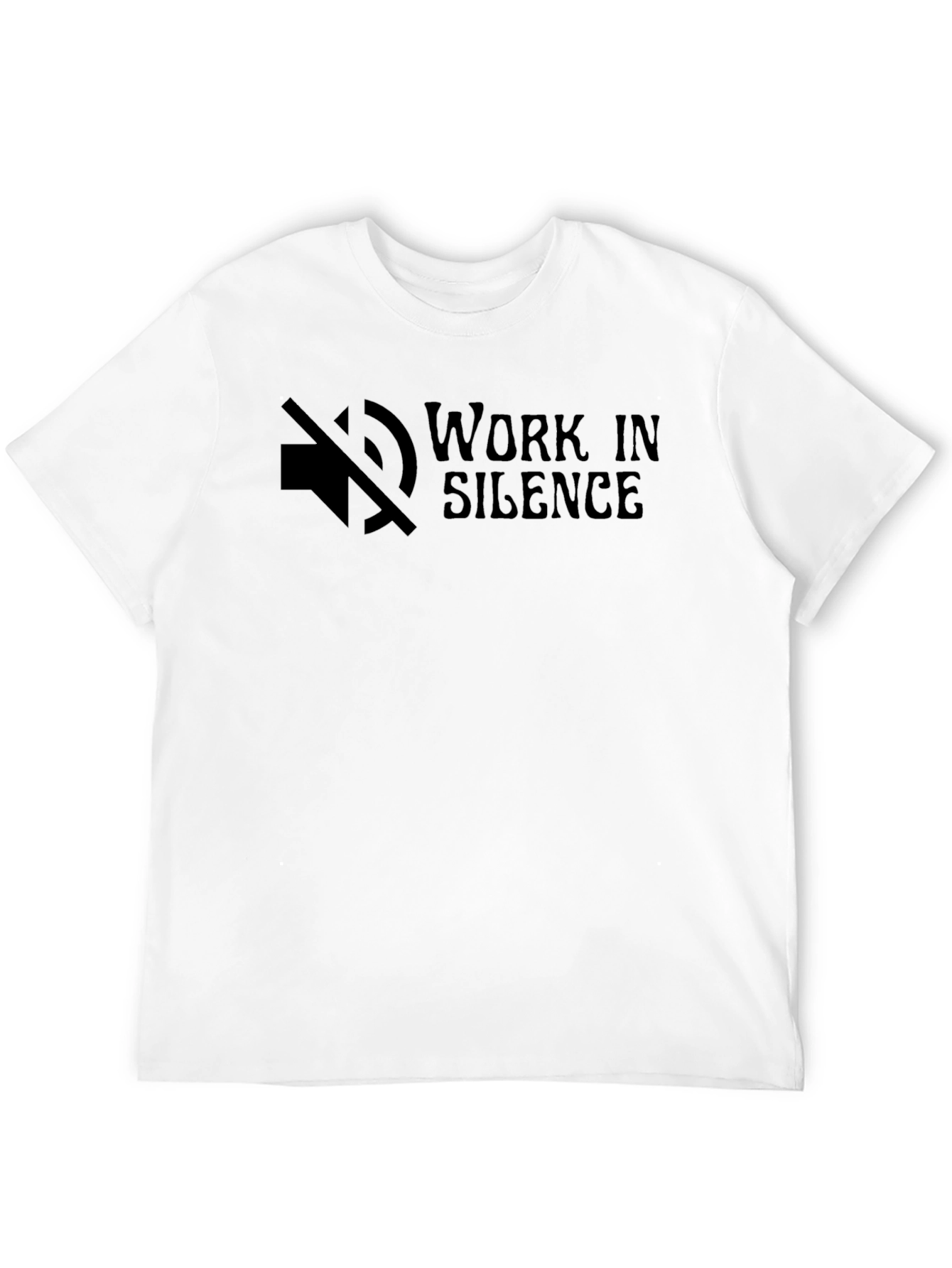 Black Work In Silence Black Graphic Tee view 12