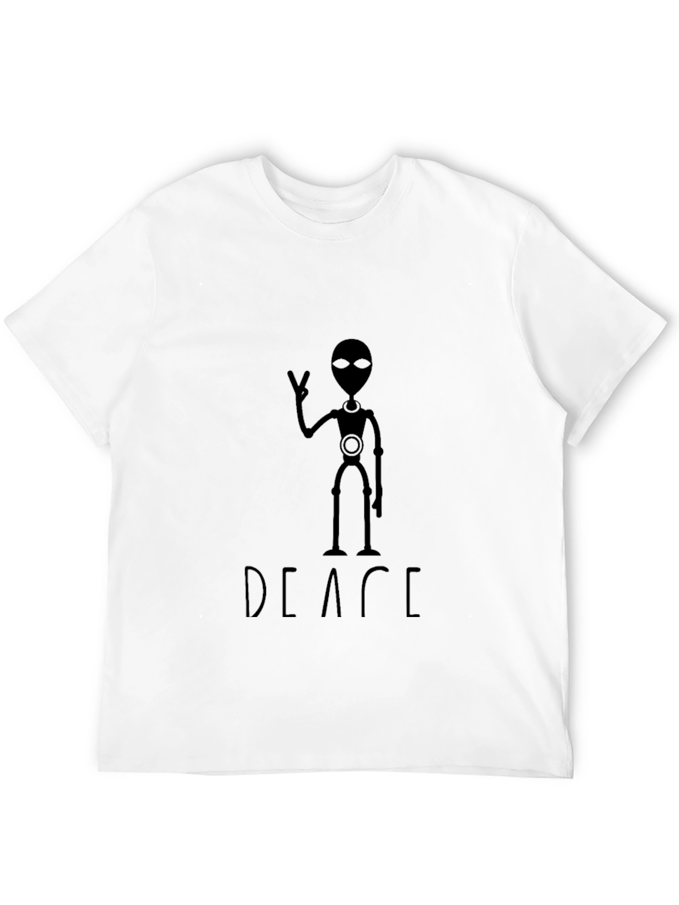 Black Peace Alien Graphic T-Shirt view 12