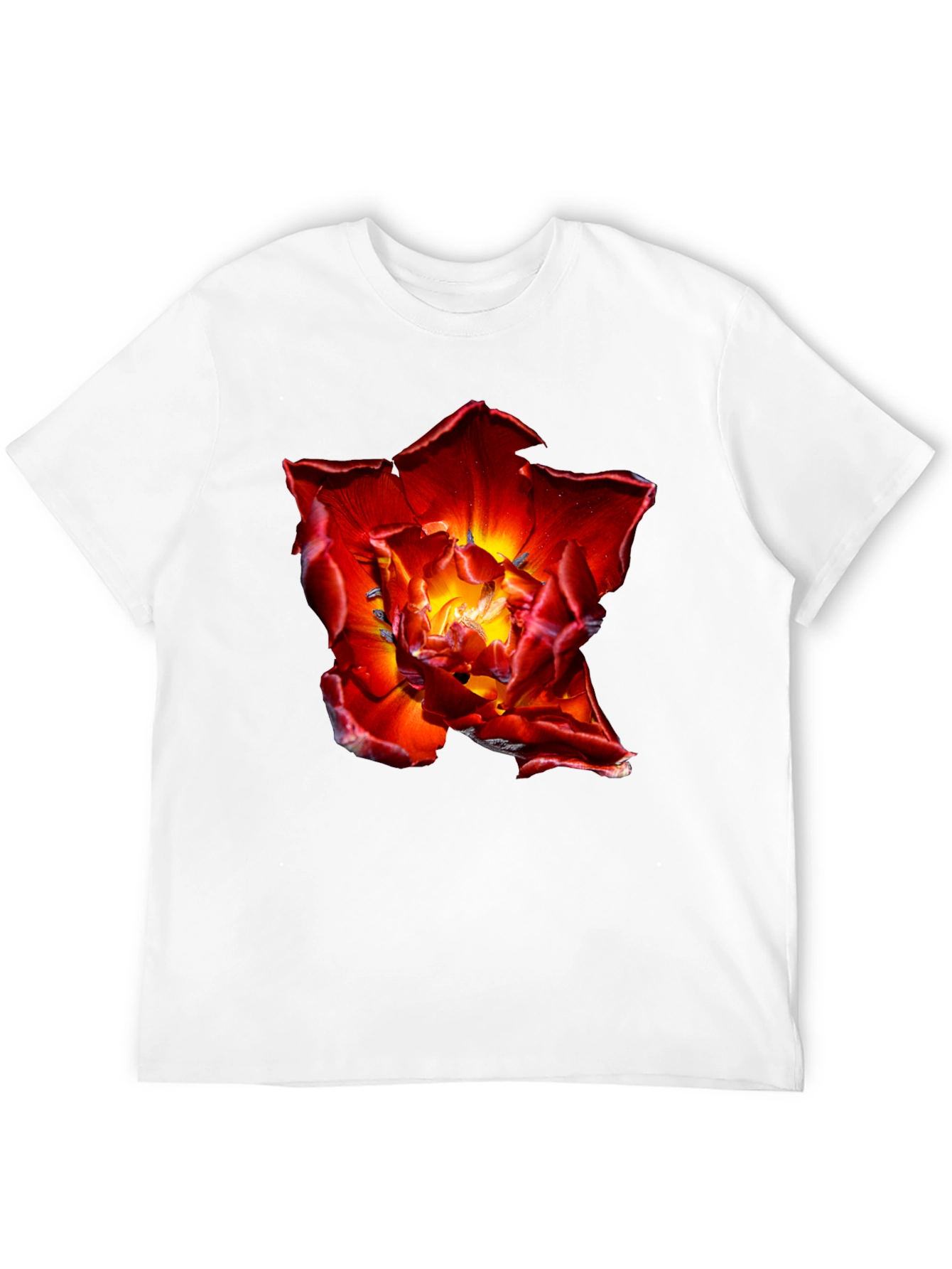 Black Red Flower Graphic Tee - Bold Floral Design view 12