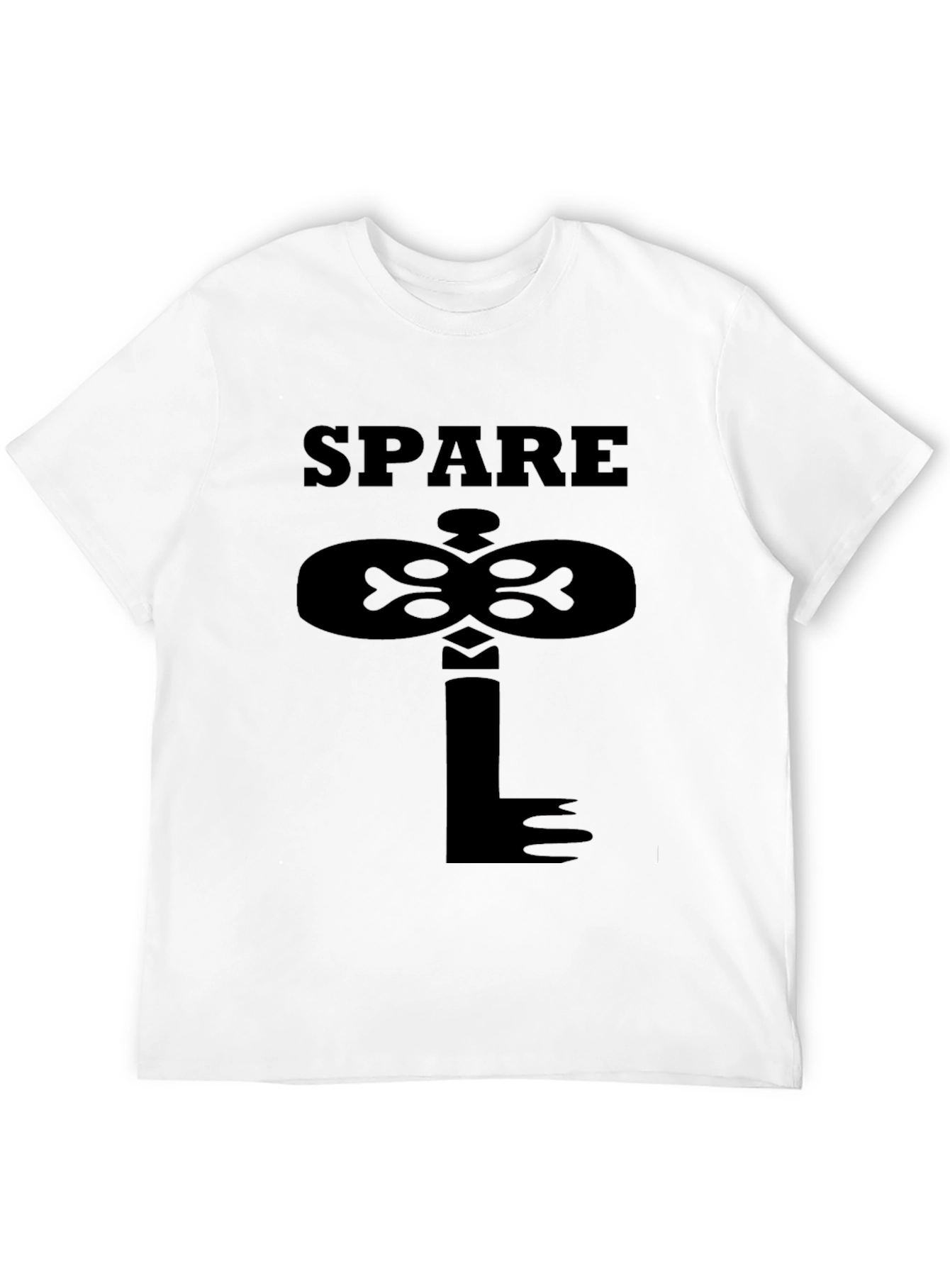 Black Spare Key Graphic Print Black T-Shirt view 12