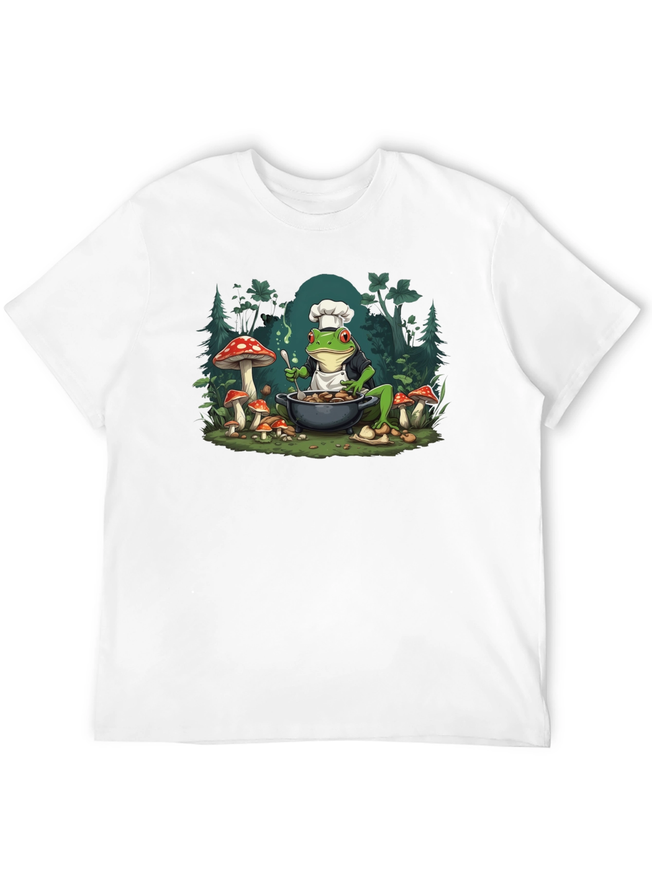 Black Frog Chef T-Shirt - Mushroom Cooking Tee view 12