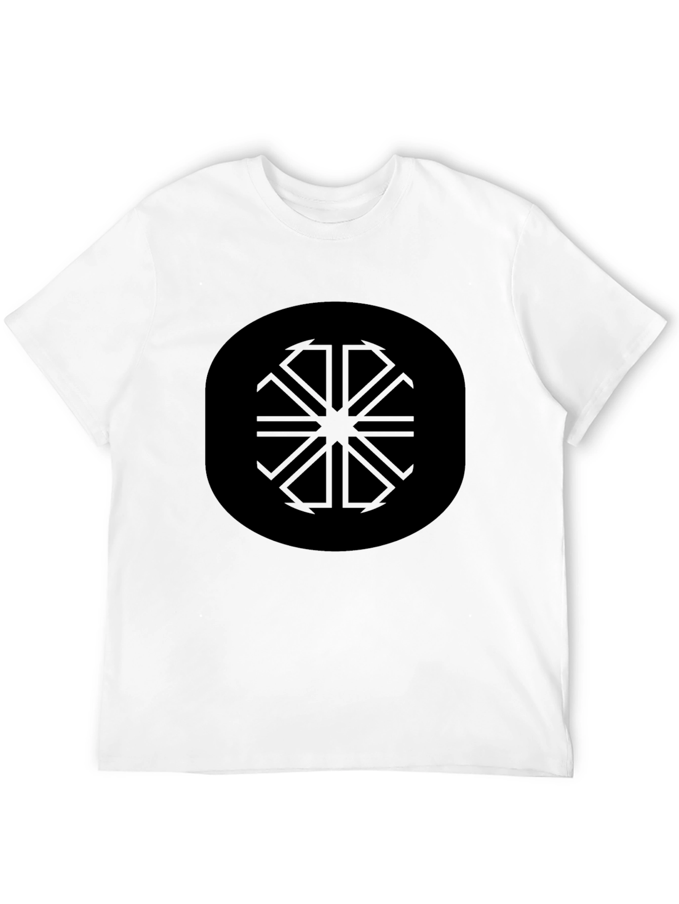 Black Geometric Graphic Black Crewneck T-Shirt view 12