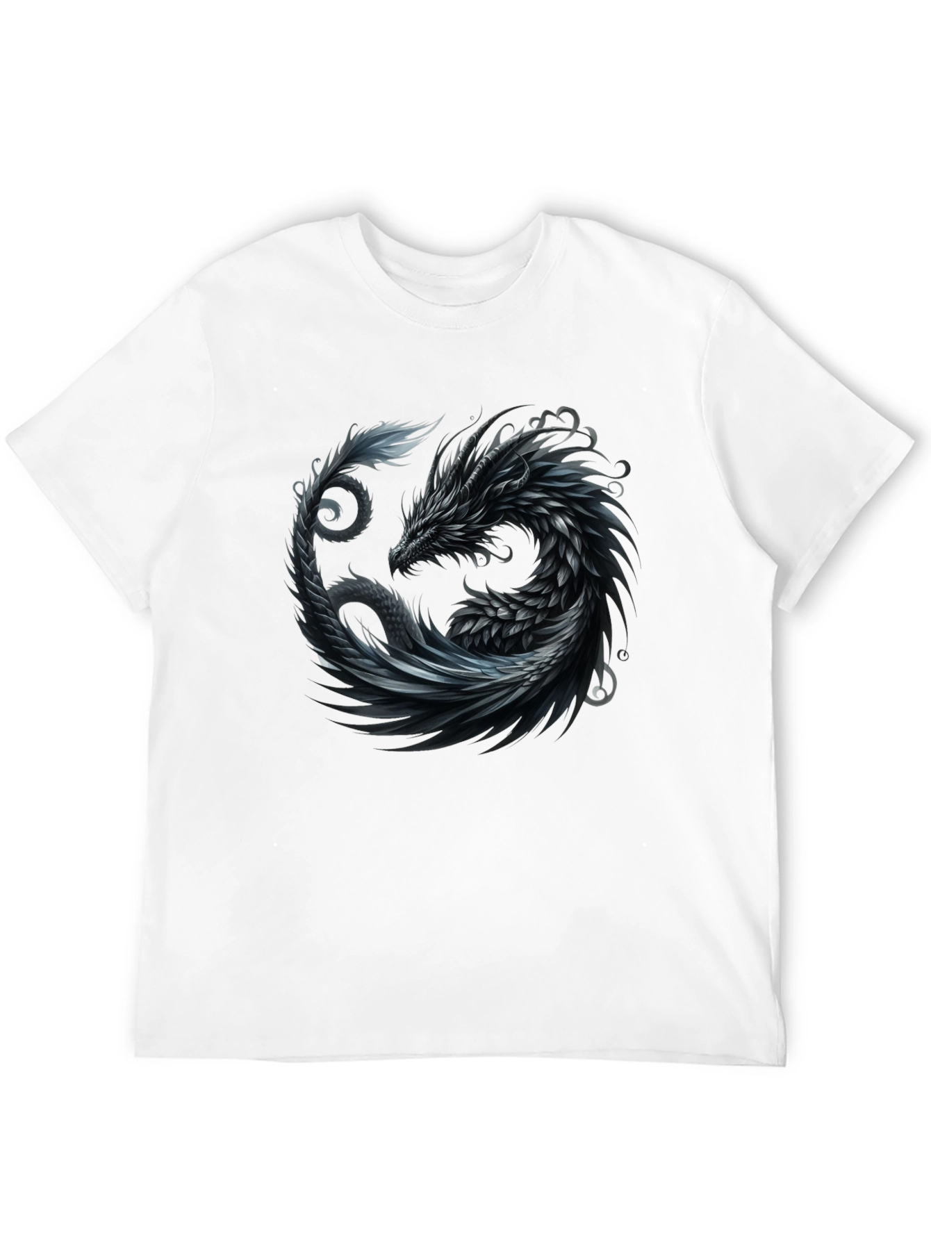 Black Dragon Yin Yang Graphic Tee - Black view 12