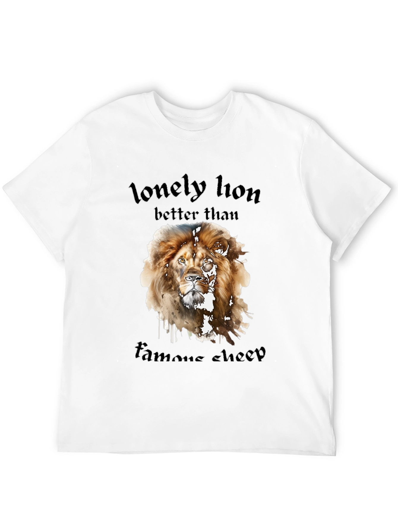 Black Lonely Lion Graphic Tee - Better Than Famous Sheep view 12
