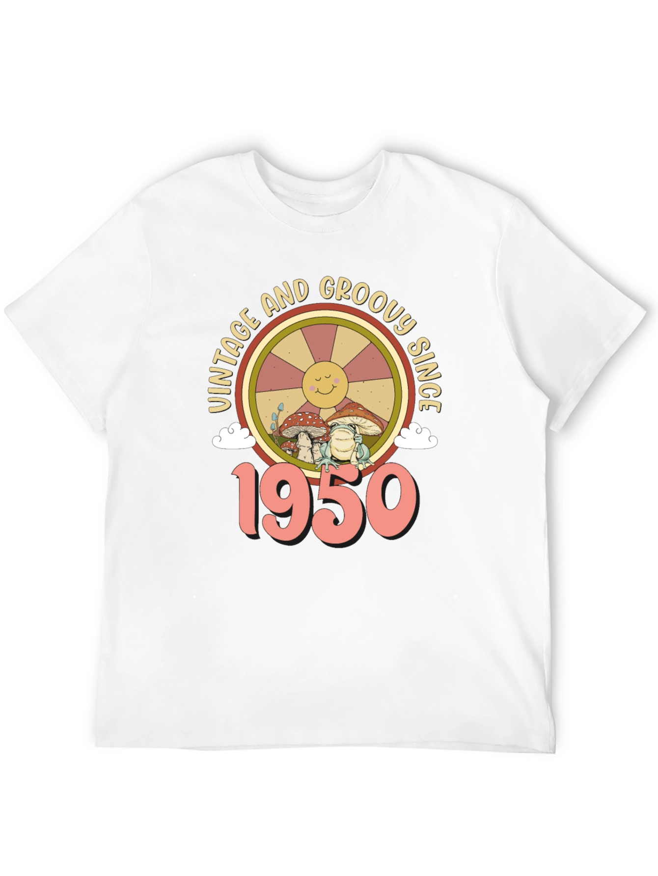 Black Vintage and Groovy Since 1950 T-Shirt view 12