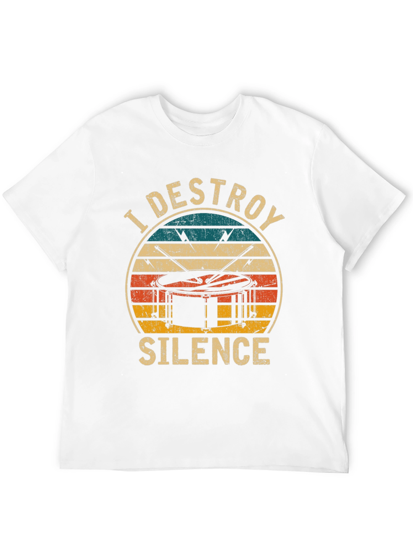 Black I Destroy Silence Drummer T-Shirt view 12