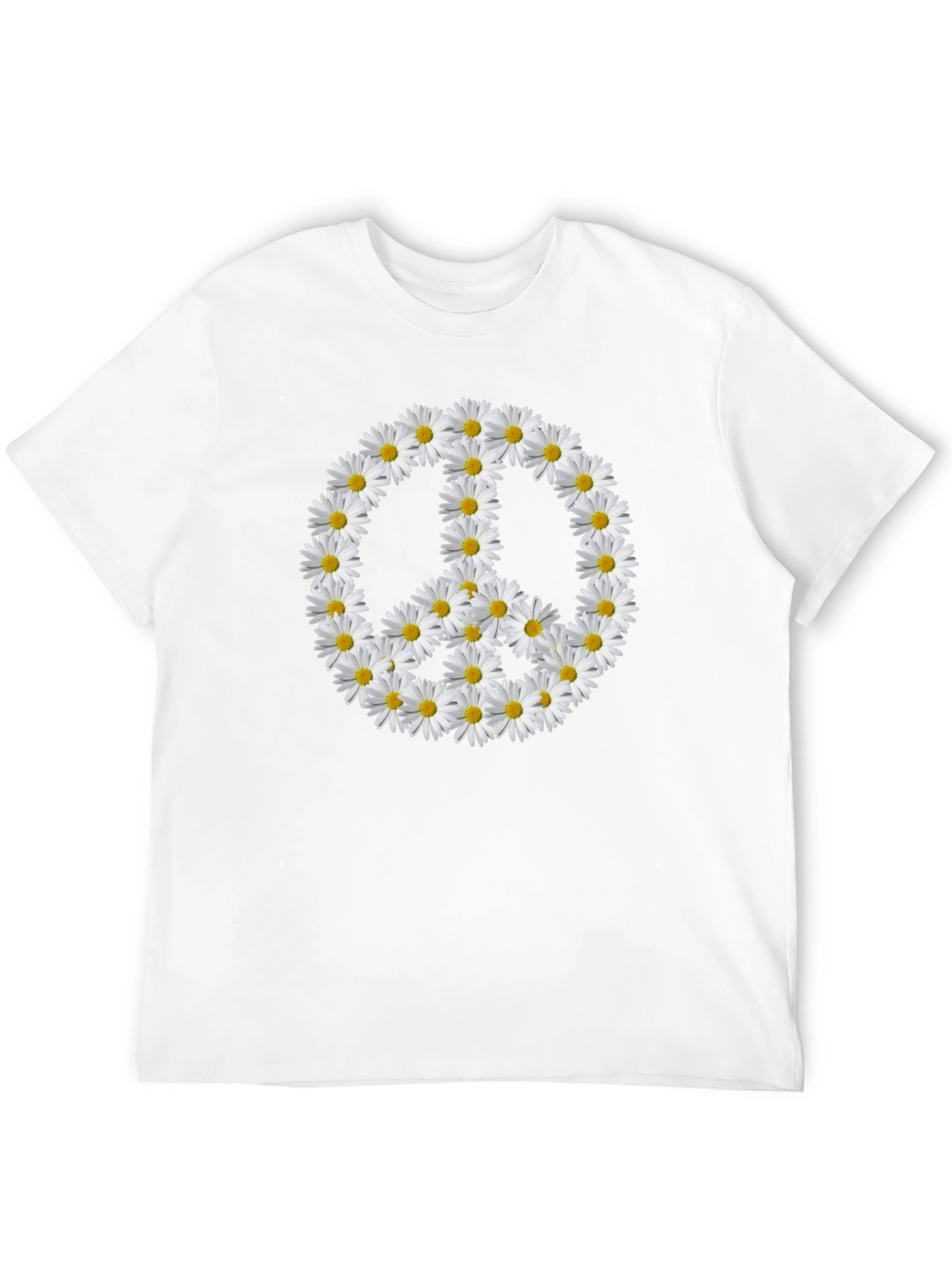 Black Daisy Peace Sign Black T-Shirt view 12