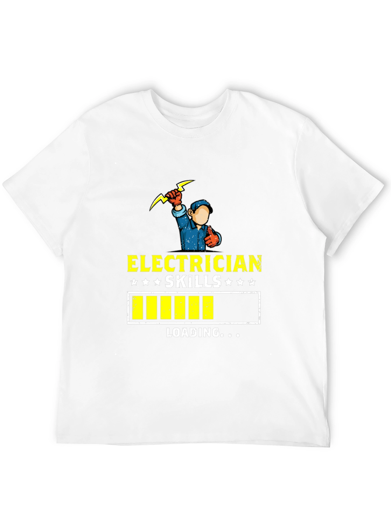 Black Electrician Skills Loading Funny T-Shirt view 12